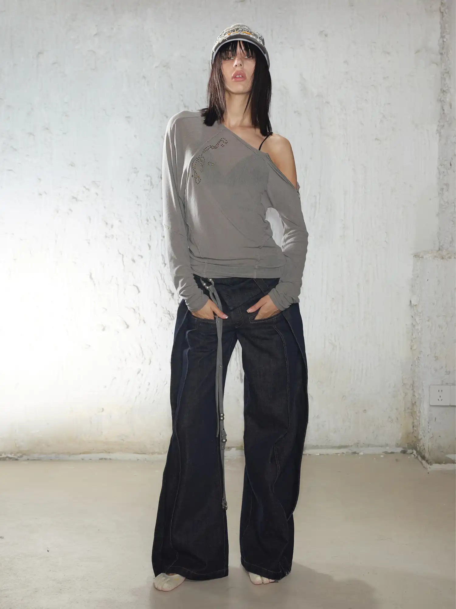 2th Desire Side zipper rhinestone top | Canton Collective