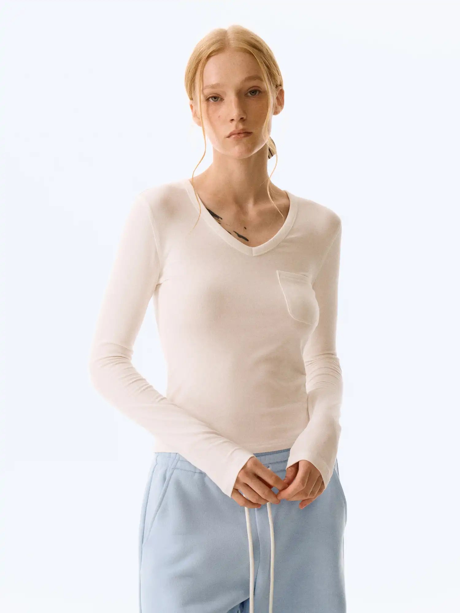 FirstFloor Silky V-Neck Base Top | Canton Collective