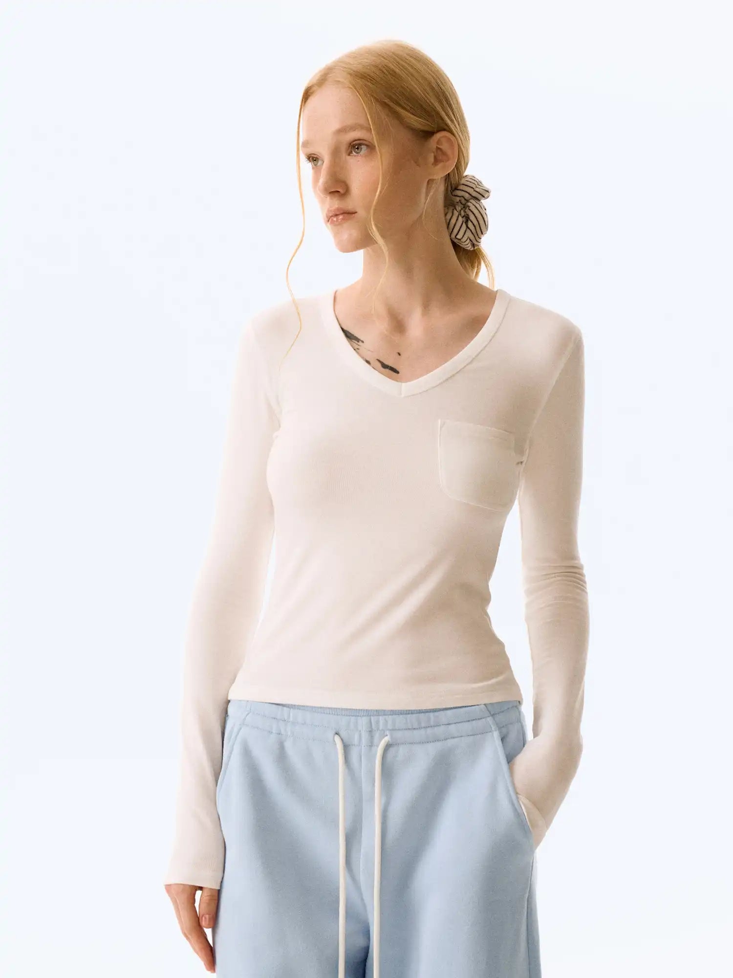FirstFloor Silky V-Neck Base Top | Canton Collective