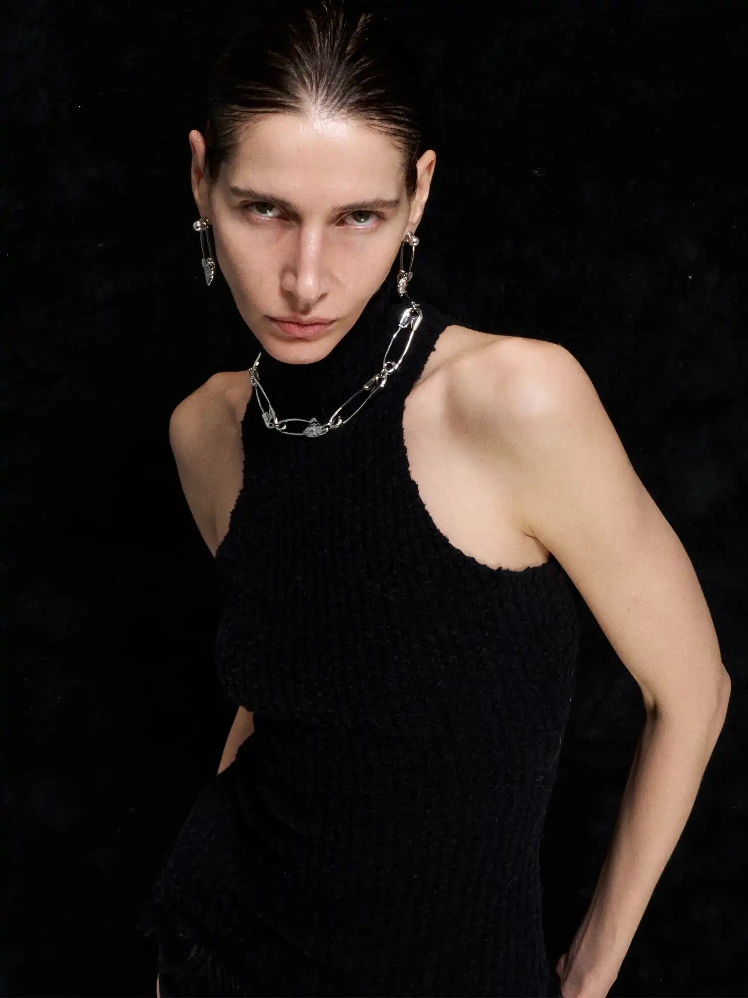 1Jinn M2M Silver Fishbone Safety-Pin Choker | Canton Collective