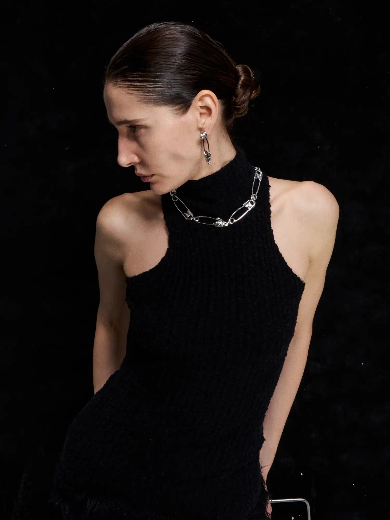 1Jinn M2M Silver Fishbone Safety-Pin Choker | Canton Collective
