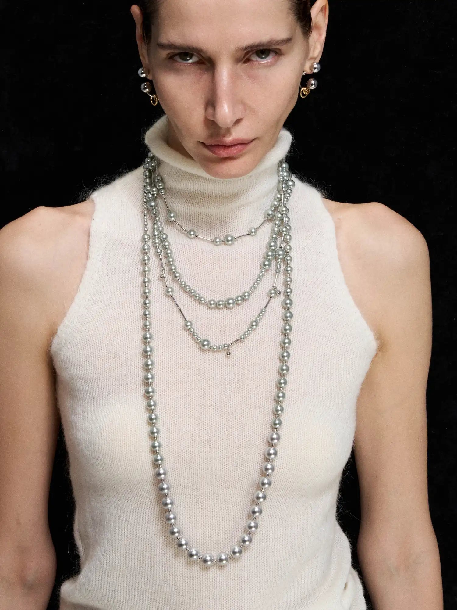 1Jinn M2M Simple Silver Pearl Long Necklace | Canton Collective