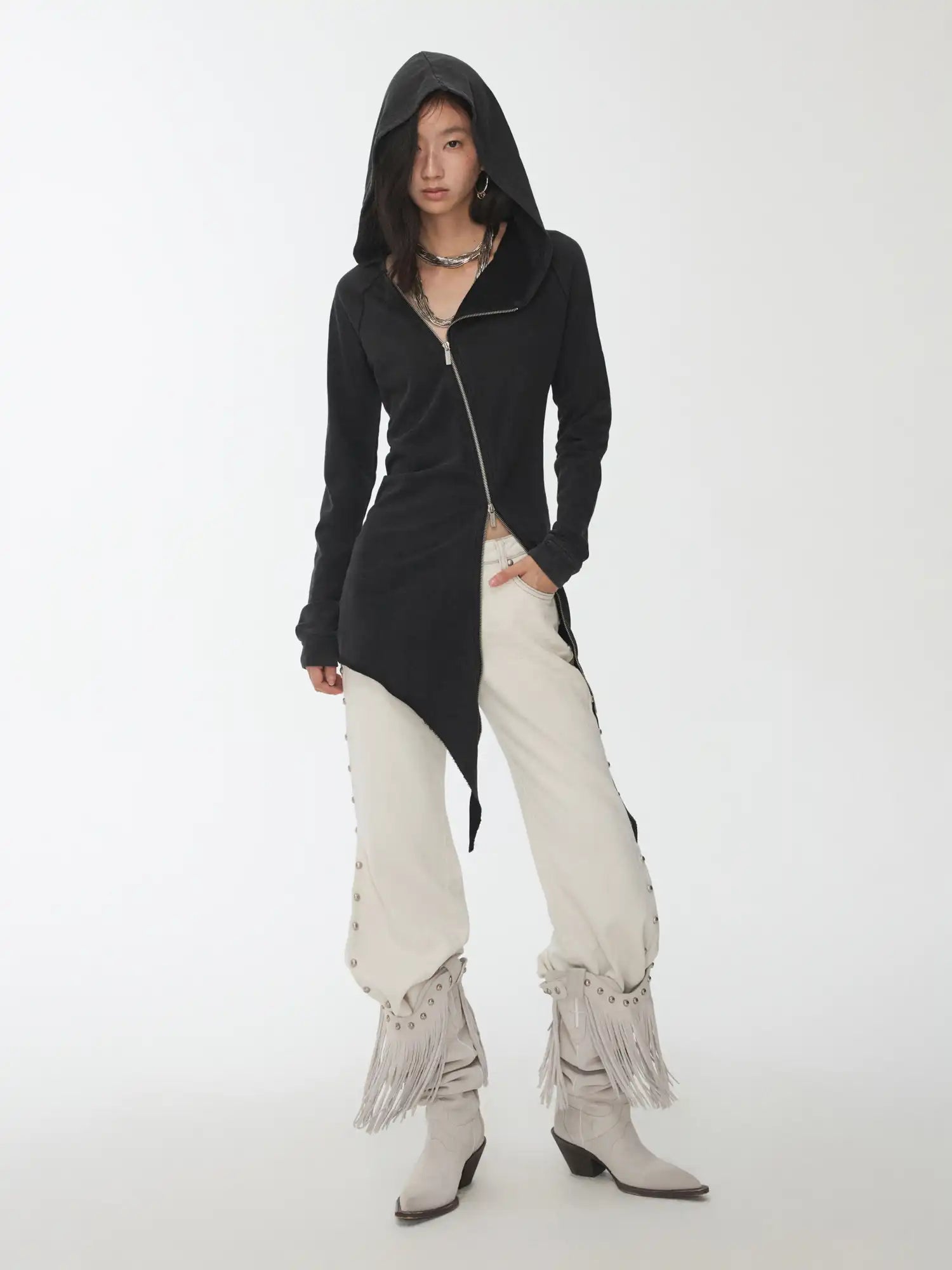 1Jinn Studio Slanted Placket Hoodie Dress | Canton Collective