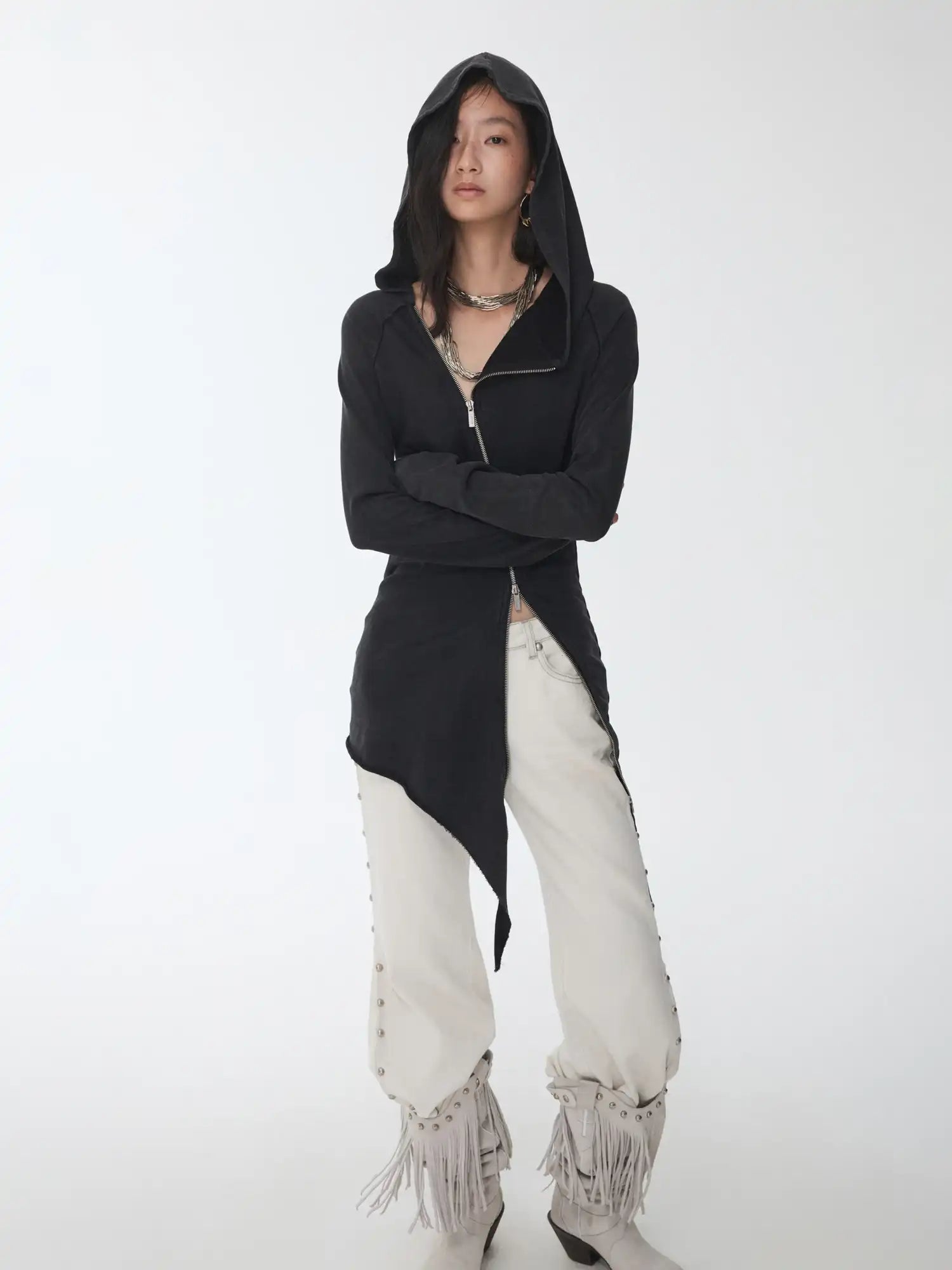 1Jinn Studio Slanted Placket Hoodie Dress | Canton Collective