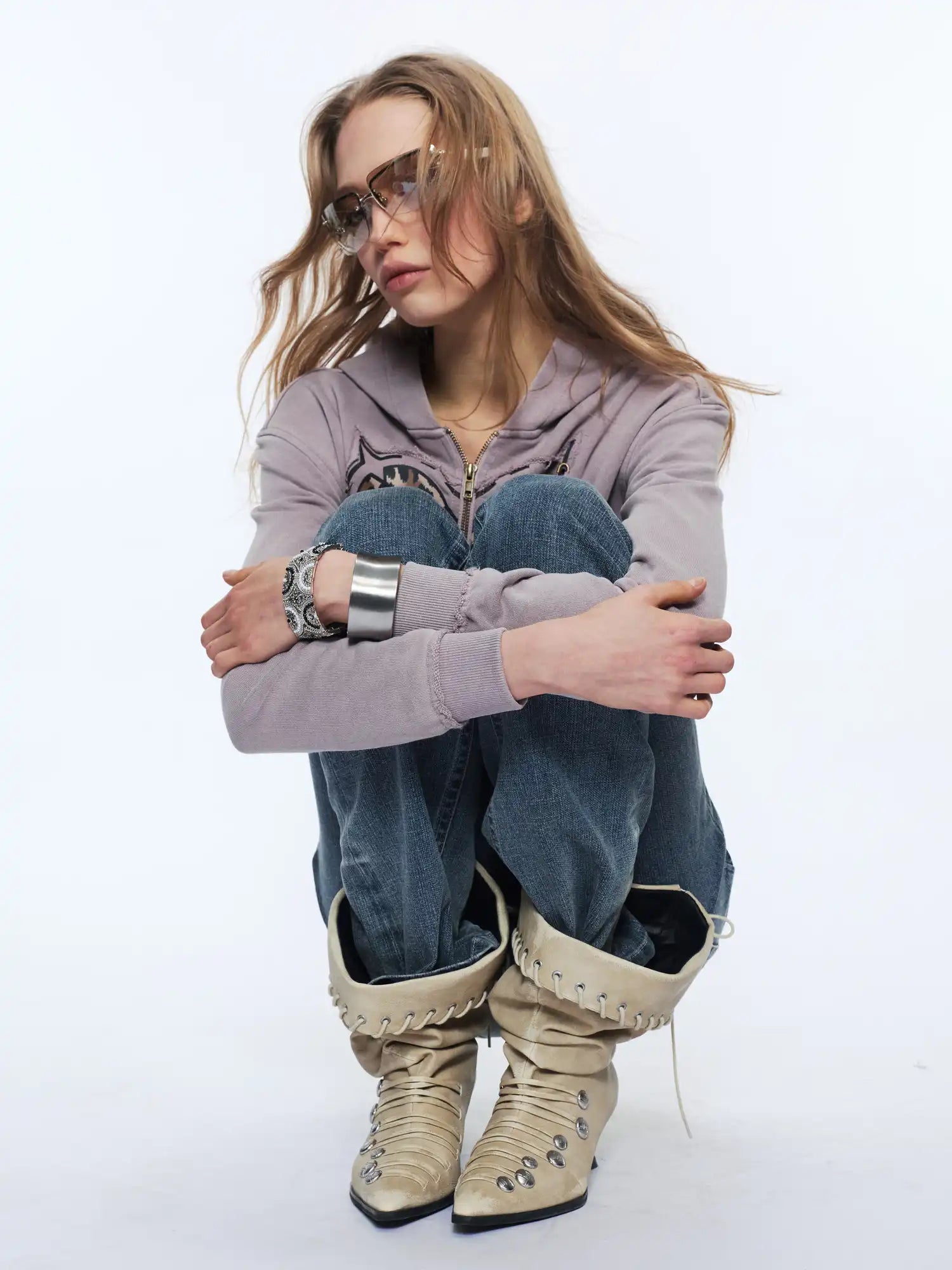 2th Desire Slouch Woven Cord Trim Toe Booties | Canton Collective