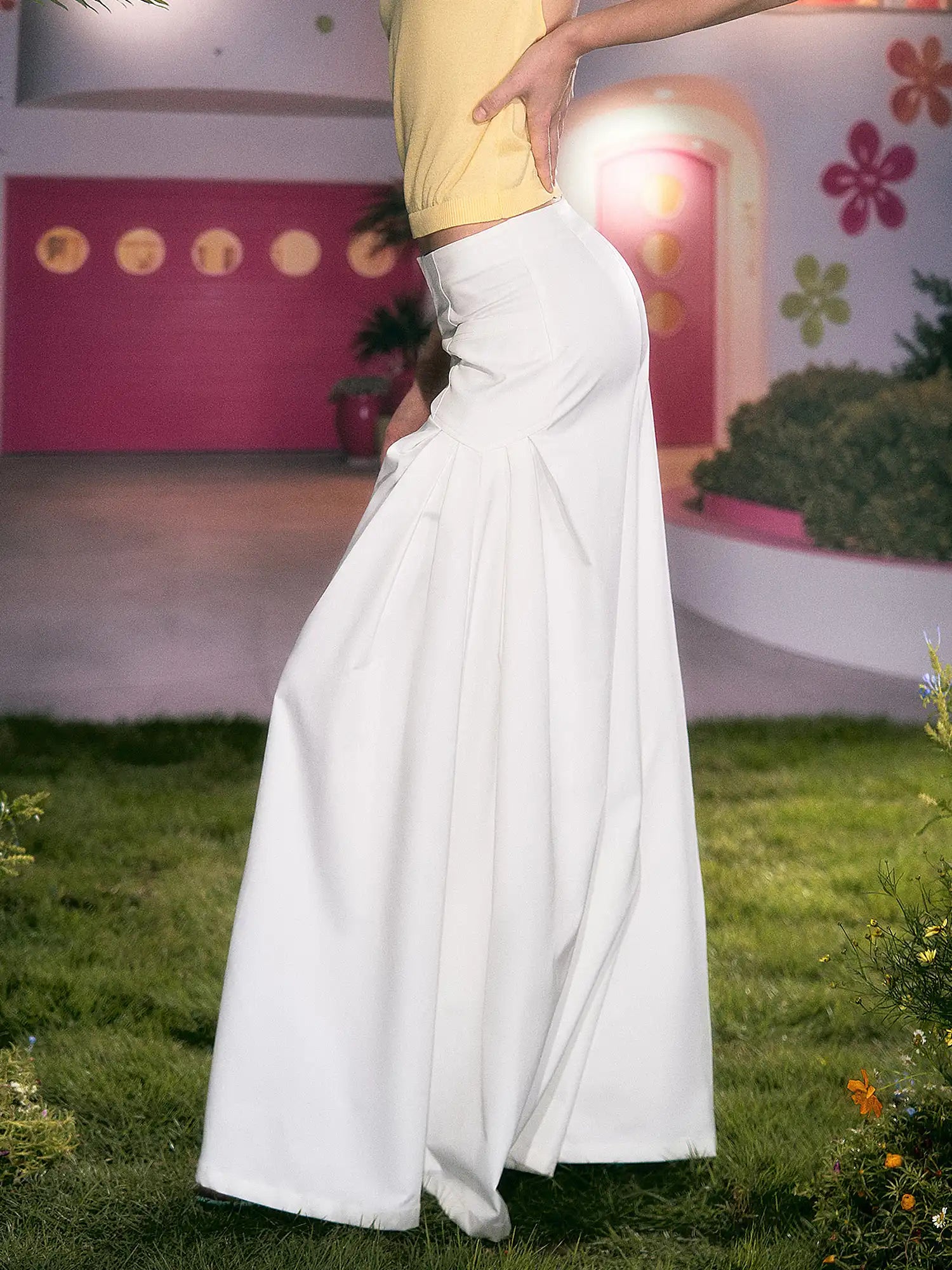 Deleteex Slouchy Pleated Flare Wide Leg Pants | Canton Collective