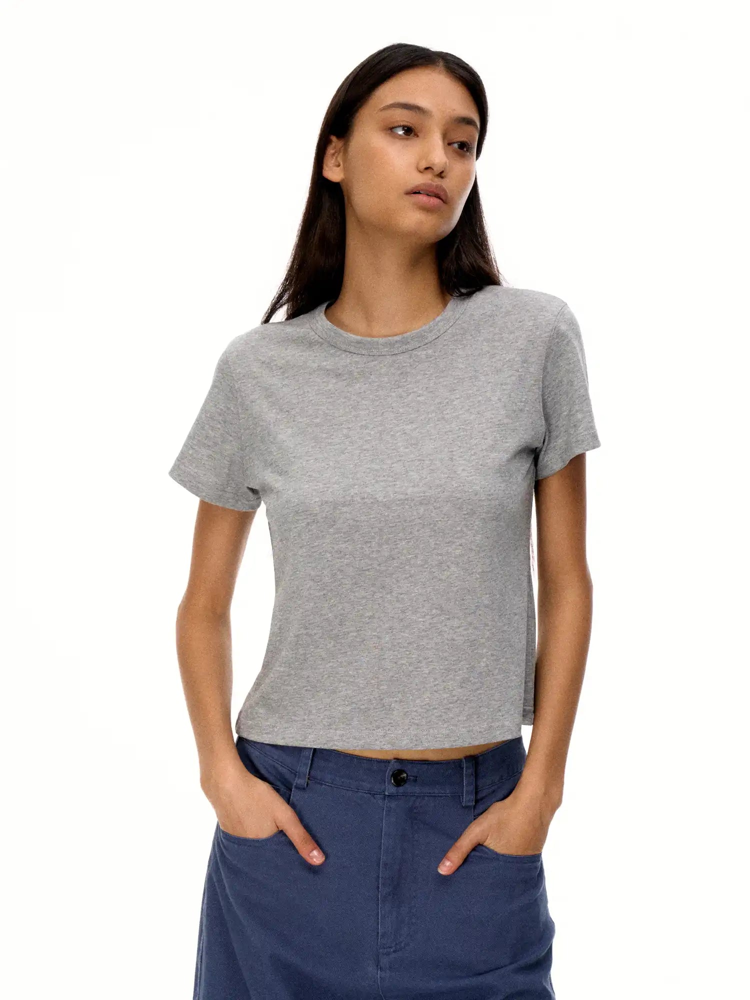FirstFloor Soft Breathable Linen Blend Basic Boxy Tee in Box Cut | Canton Collective