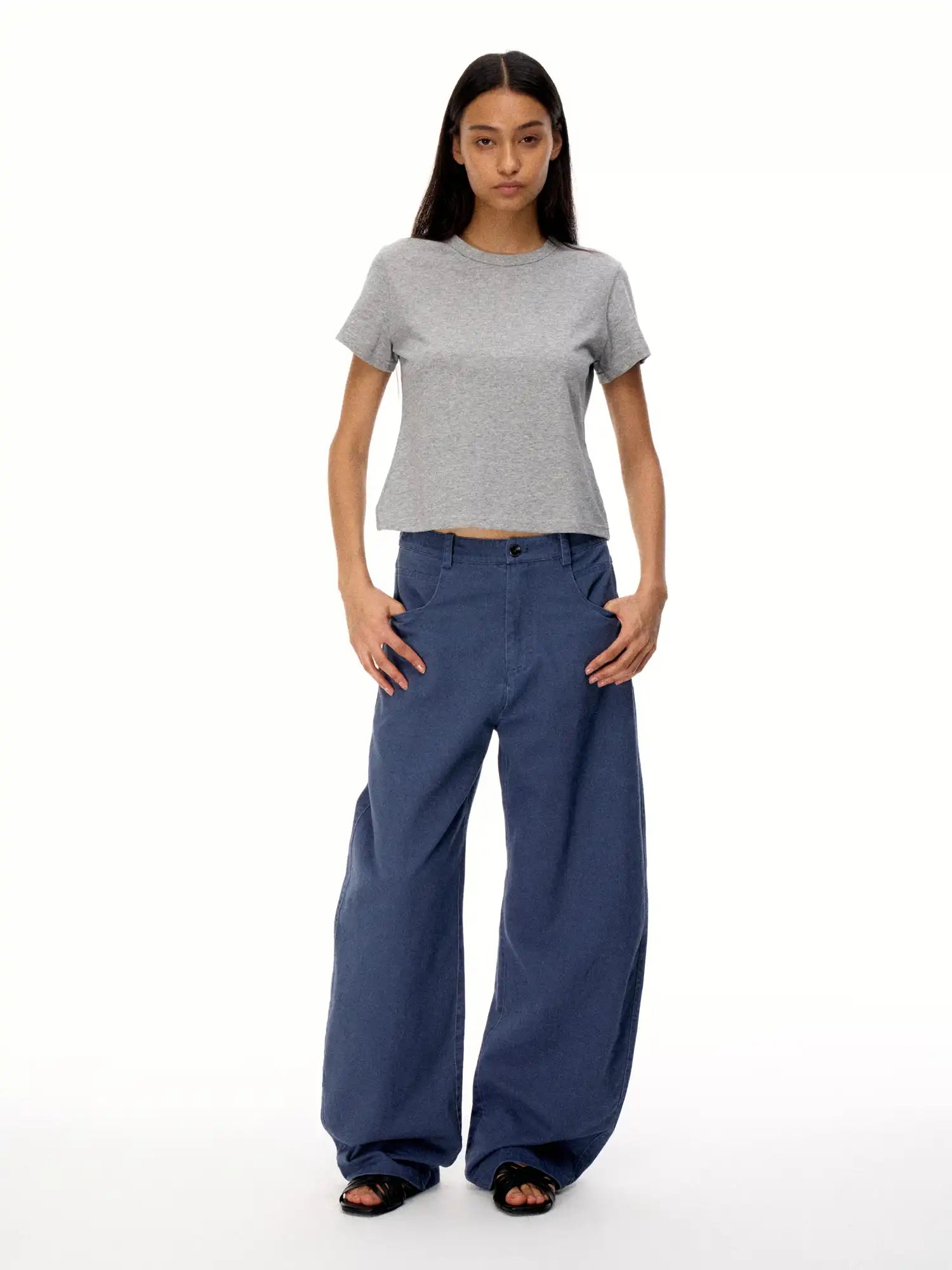 FirstFloor Soft Breathable Linen Blend Basic Boxy Tee in Box Cut | Canton Collective