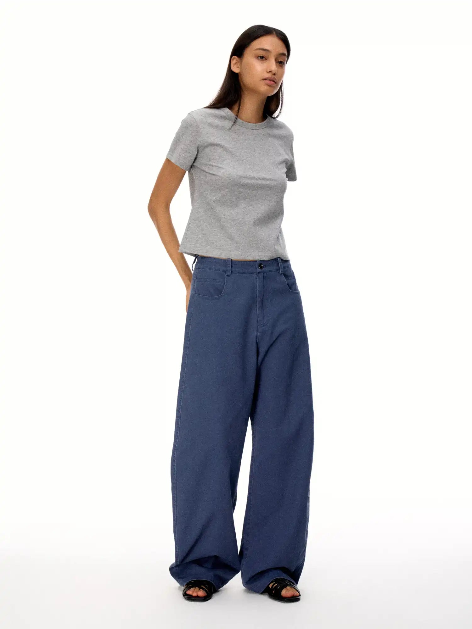FirstFloor Soft Breathable Linen Blend Basic Boxy Tee in Box Cut | Canton Collective