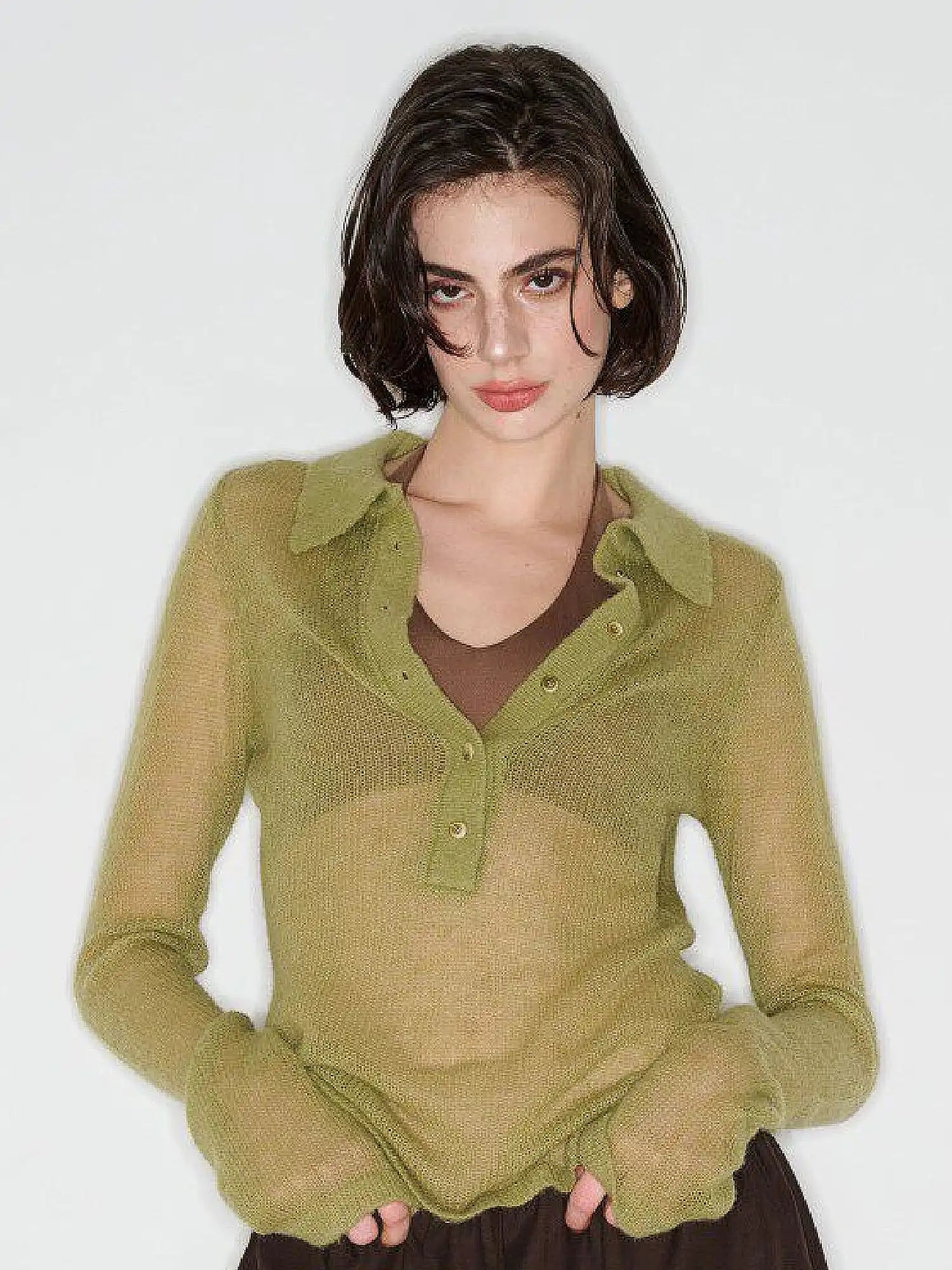 Soft Mohair Sheer Sweater Top