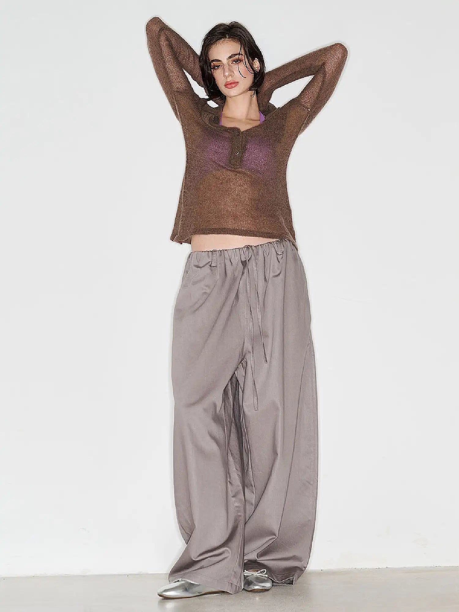 Soft Mohair Sheer Sweater Top