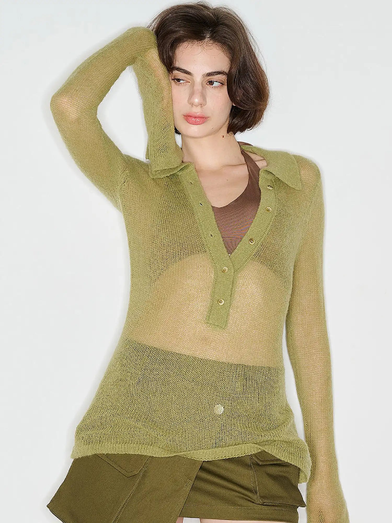 Soft Mohair Sheer Sweater Top