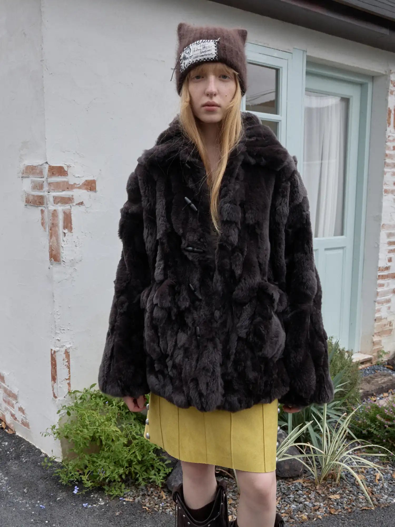 1Jinn Studio Soft Textured Rex Rabbit Fur Coat | Canton Collective