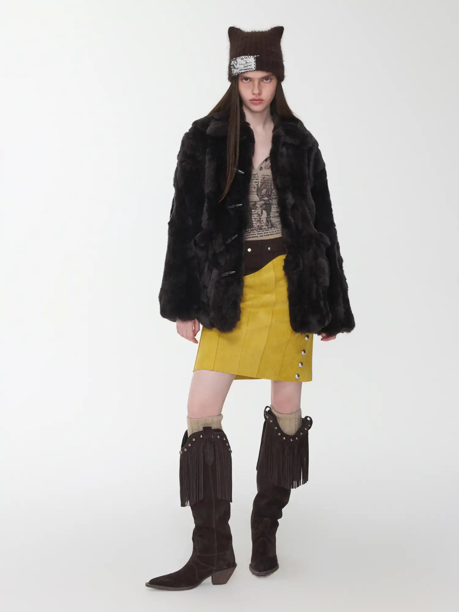 1Jinn Studio Soft Textured Rex Rabbit Fur Coat | Canton Collective