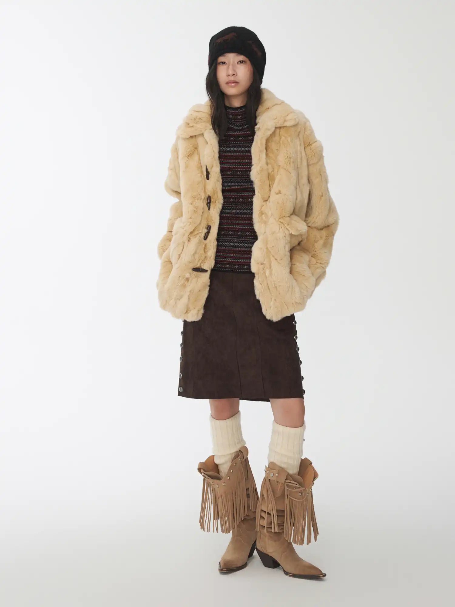 1Jinn Studio Soft Textured Rex Rabbit Fur Coat | Canton Collective