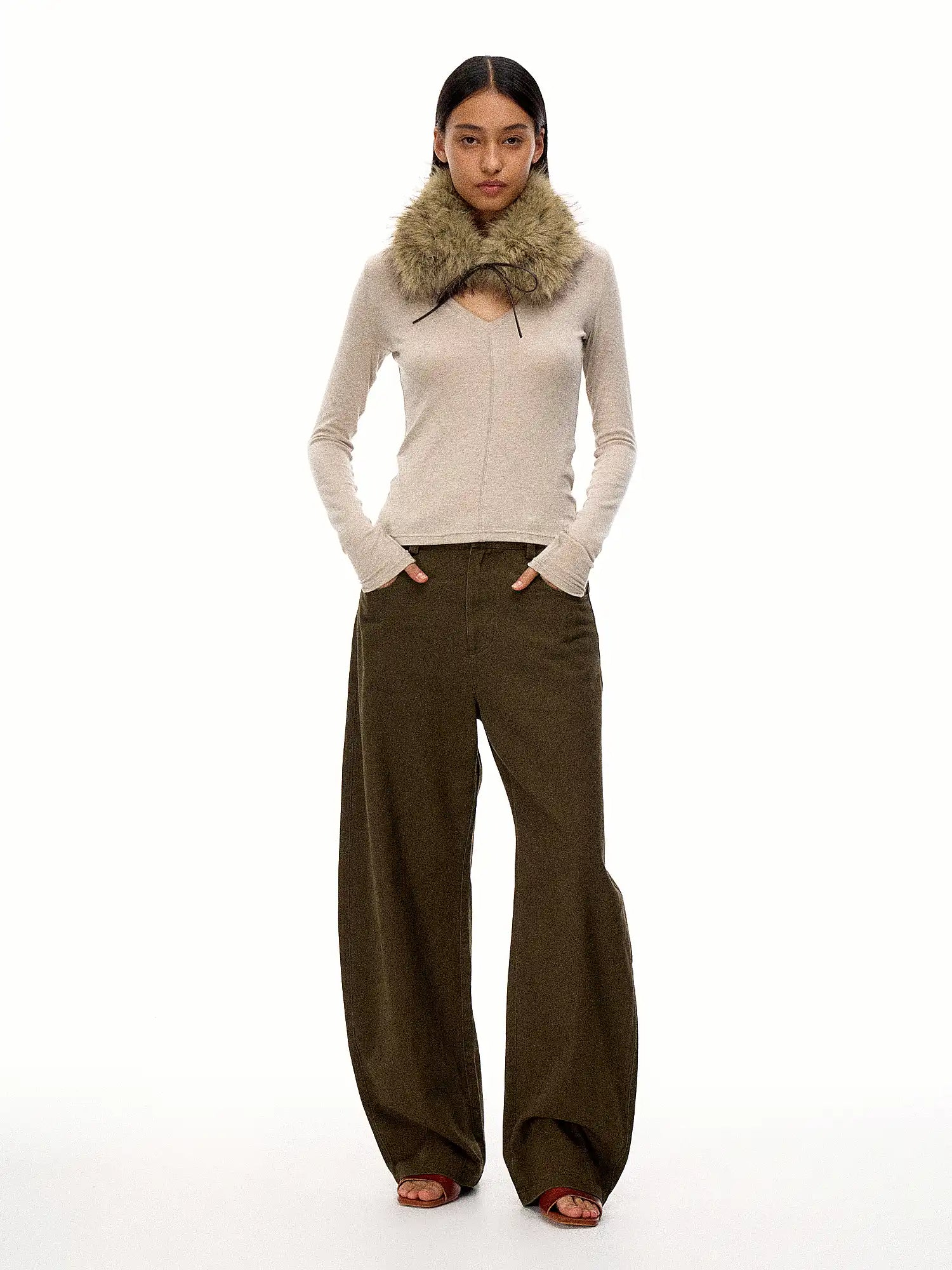 FirstFloor Soft Touch Slim Fit V-Neck Top | Canton Collective