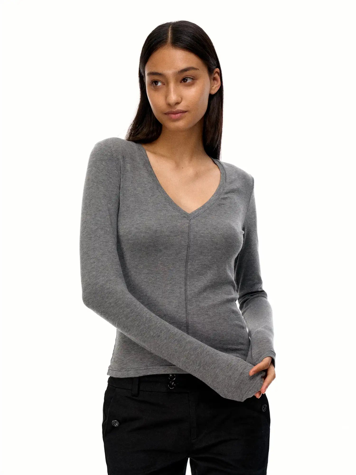 FirstFloor Soft Touch Slim Fit V-Neck Top | Canton Collective