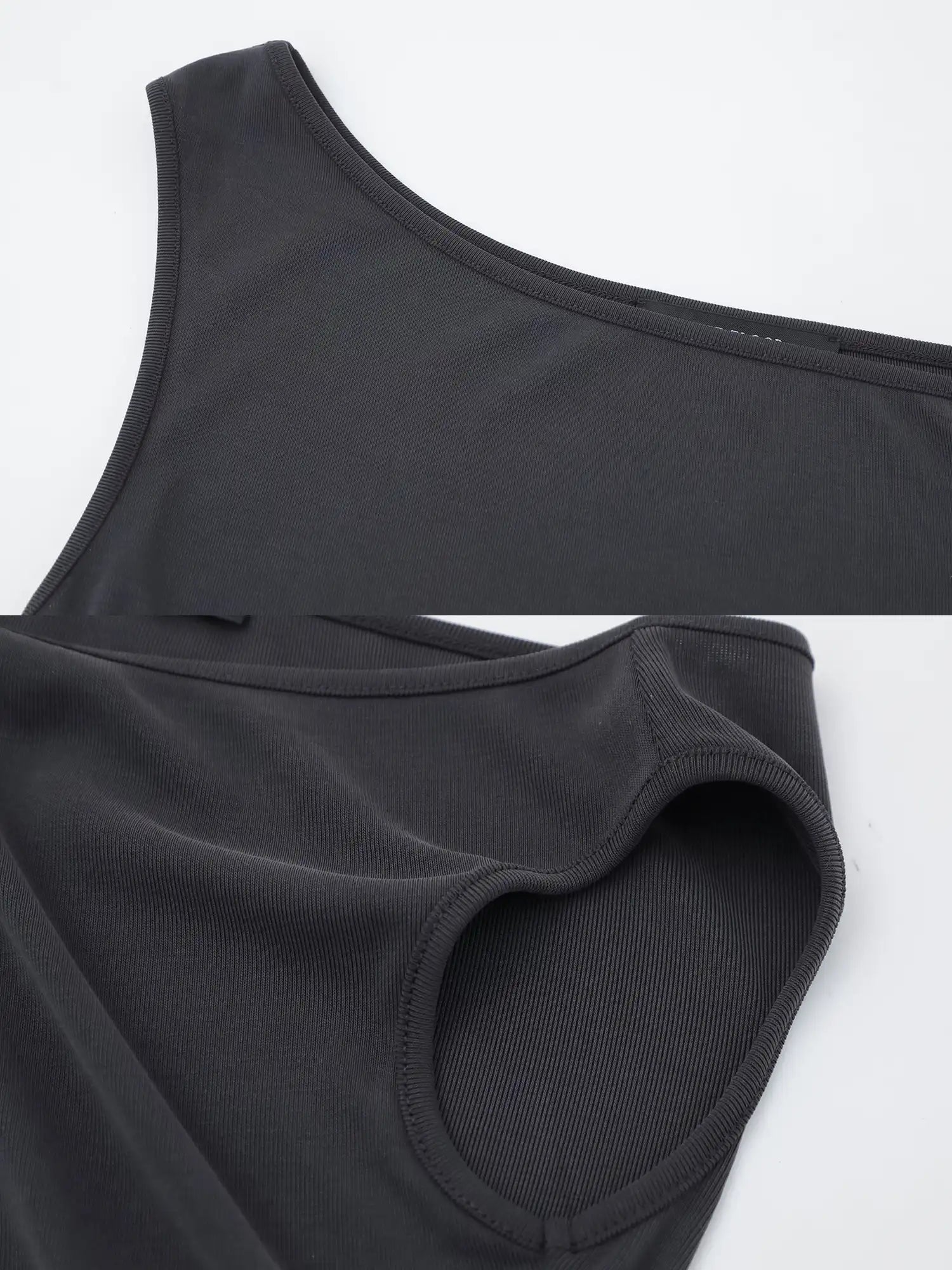 FirstFloor Solid Off Shoulder Ruched Crop Asymmetrical Top | Canton Collective