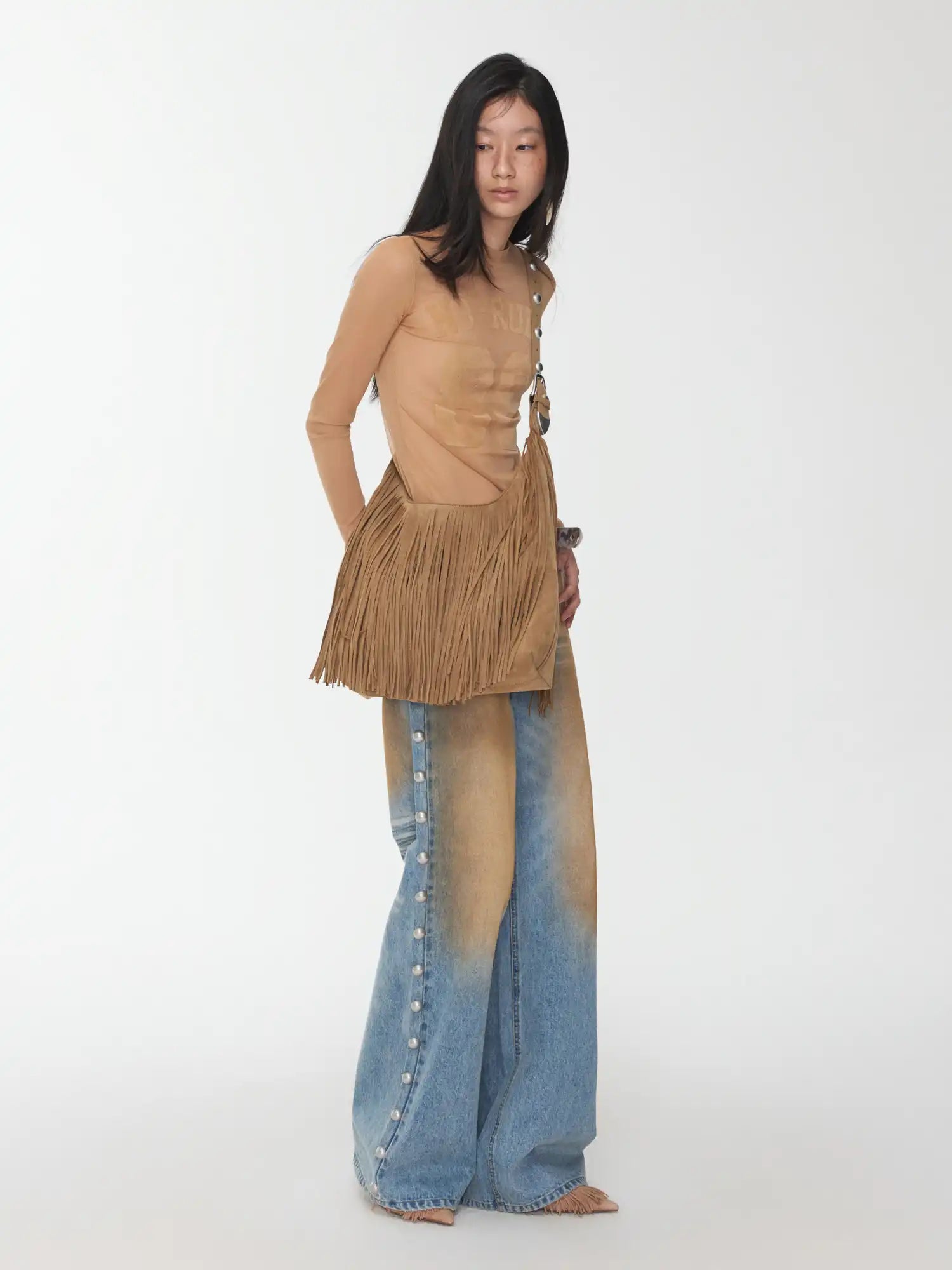 1Jinn Studio Sport-Print Mesh Turtleneck Top | Canton Collective