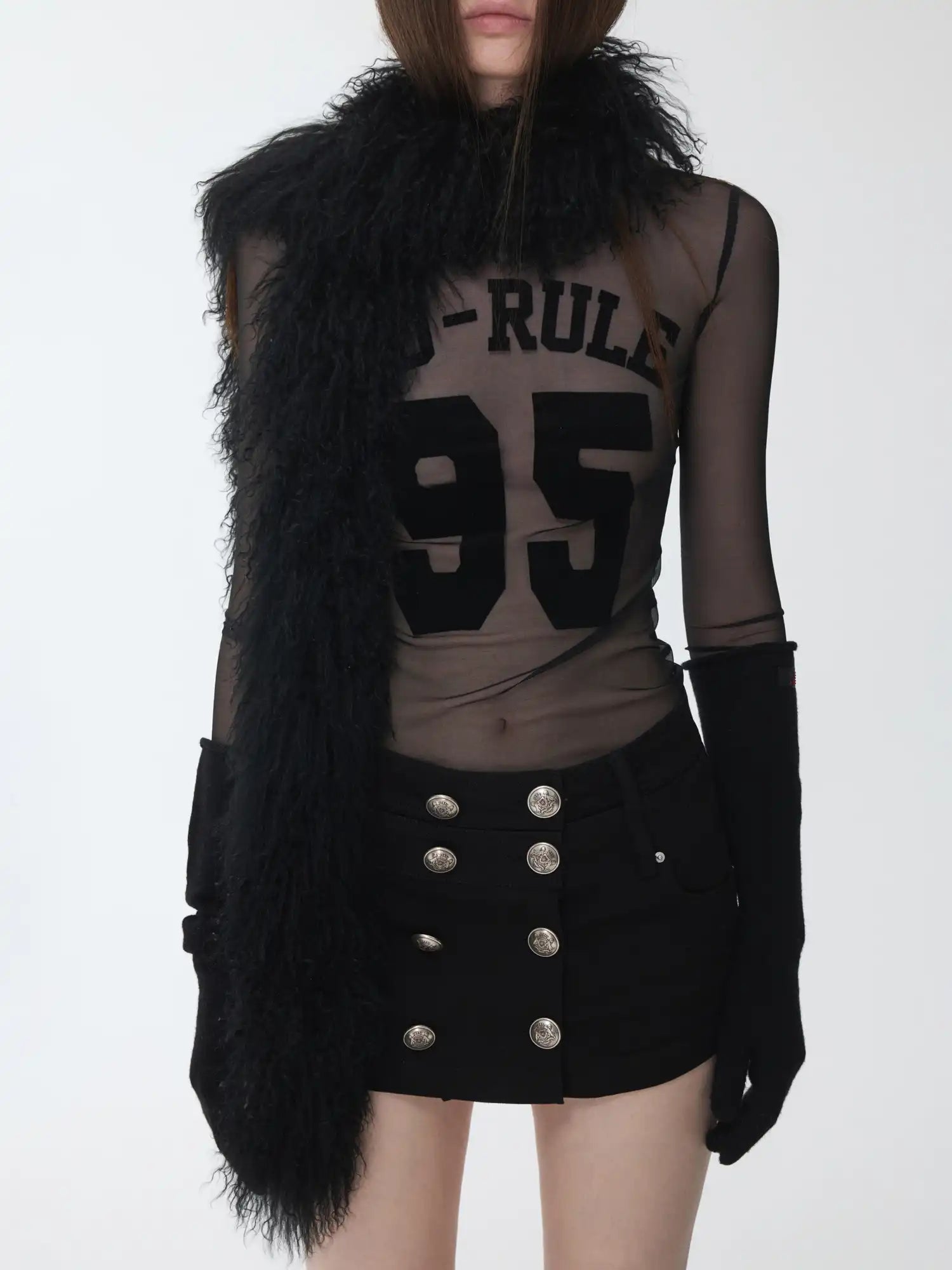 1Jinn Studio Sport-Print Mesh Turtleneck Top | Canton Collective