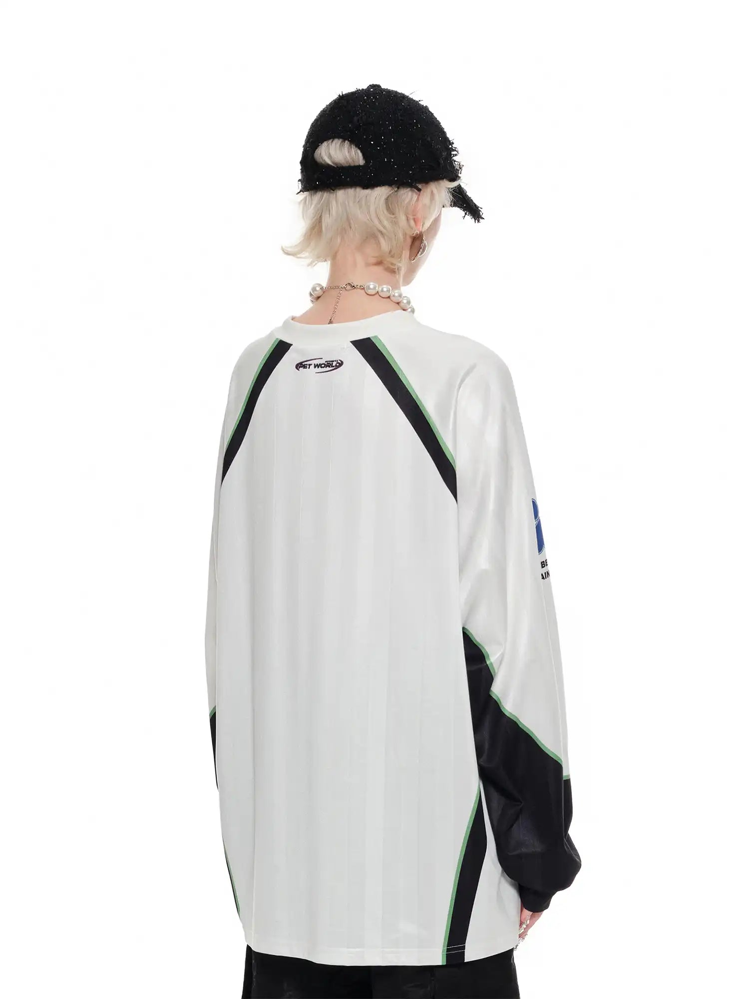 1Jinn Studio Sporty Cat Face Satin V-neck Top | Canton Collective