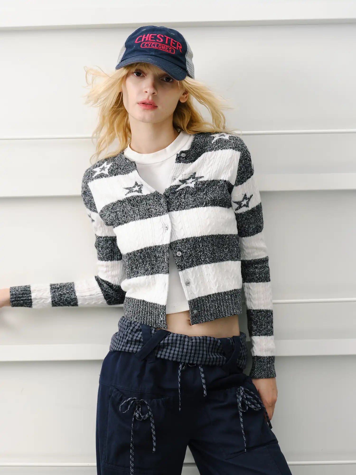 2th Desire Star Cable Knit Cardigan | Canton Collective