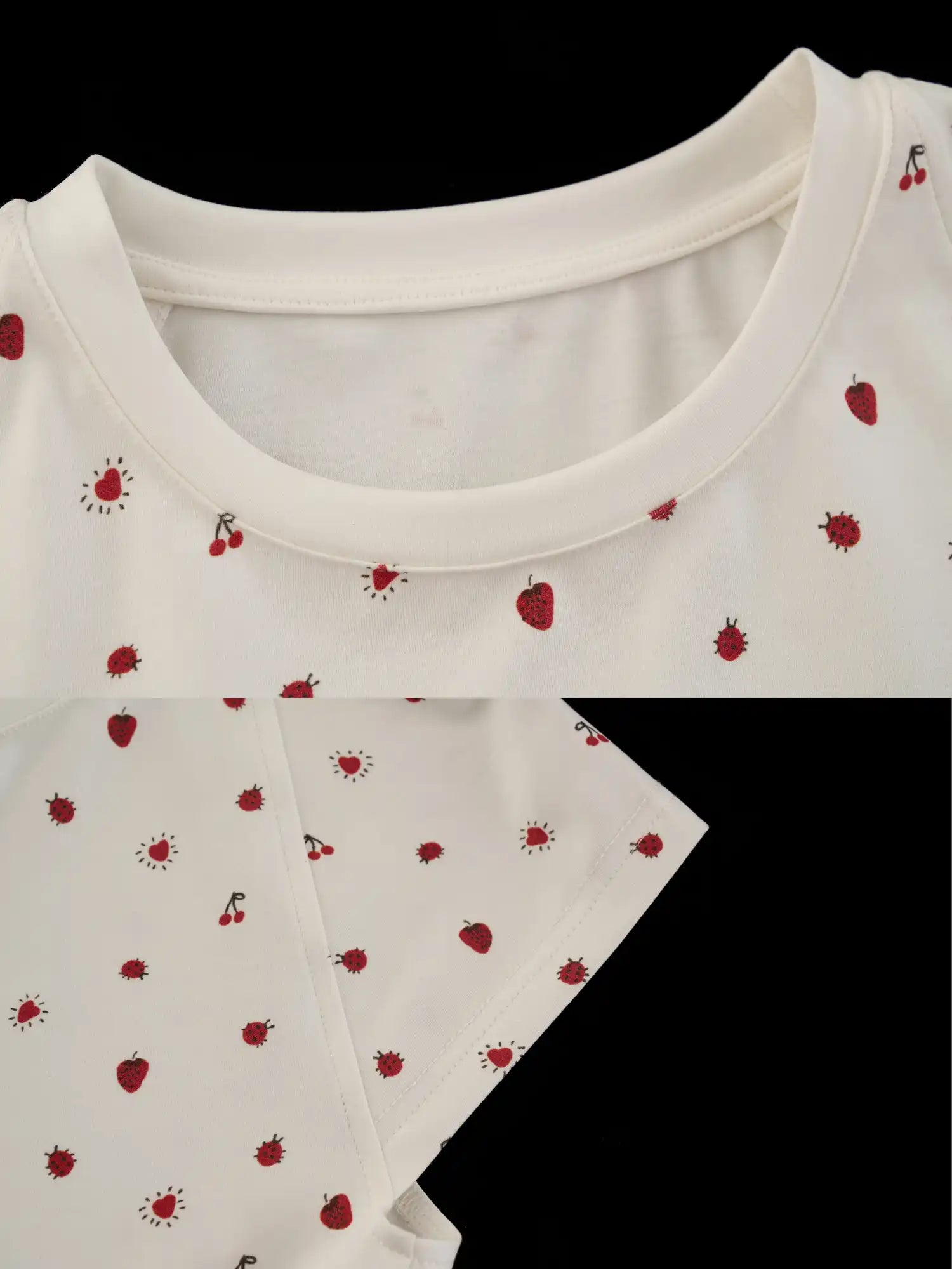 MAMC Strawberry Curved Hem Cropped Baby Tee | Canton Collective
