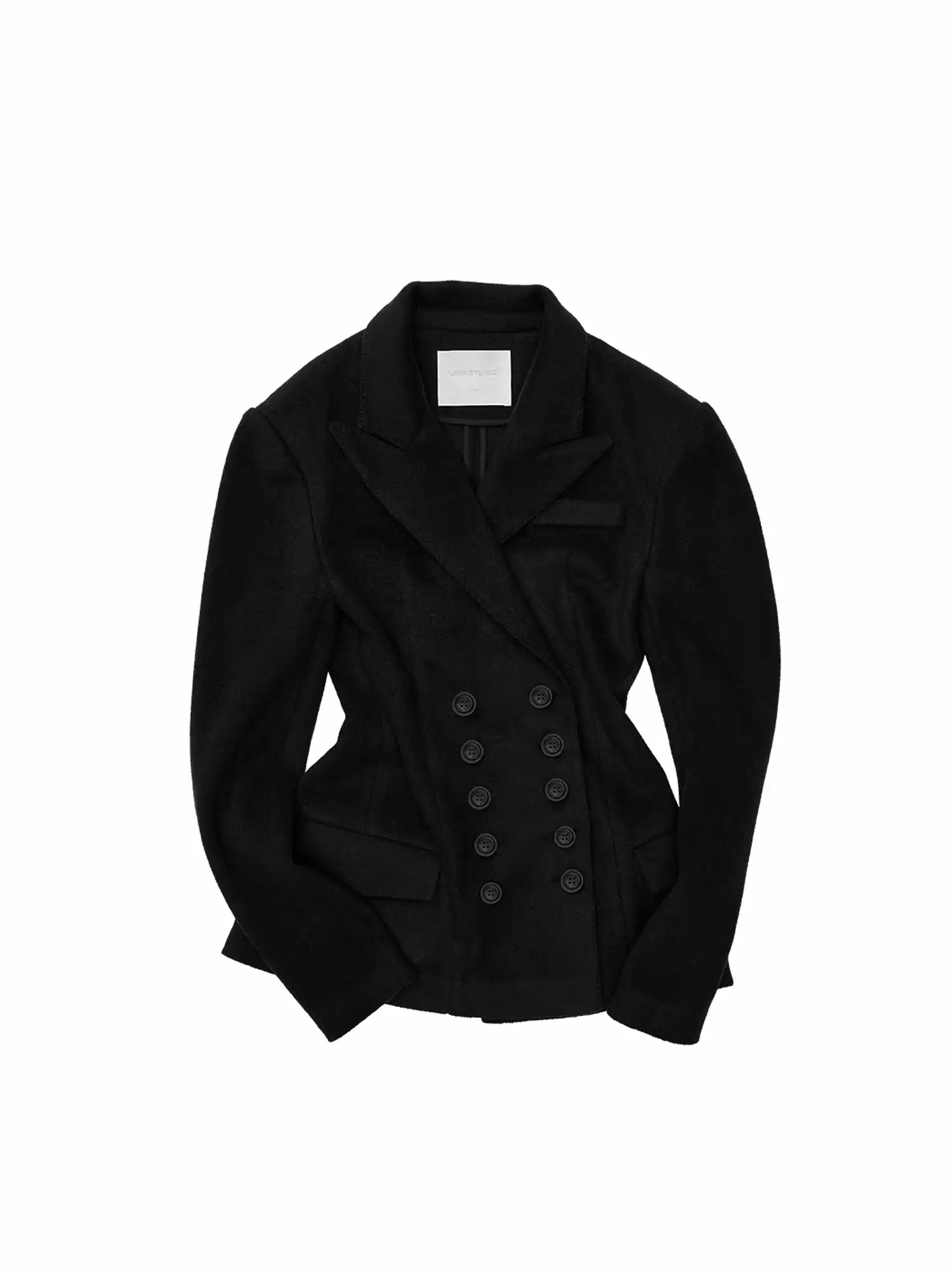 1Jinn Studio Street Style Black Double-Breasted Peplum Blazer | Canton Collective