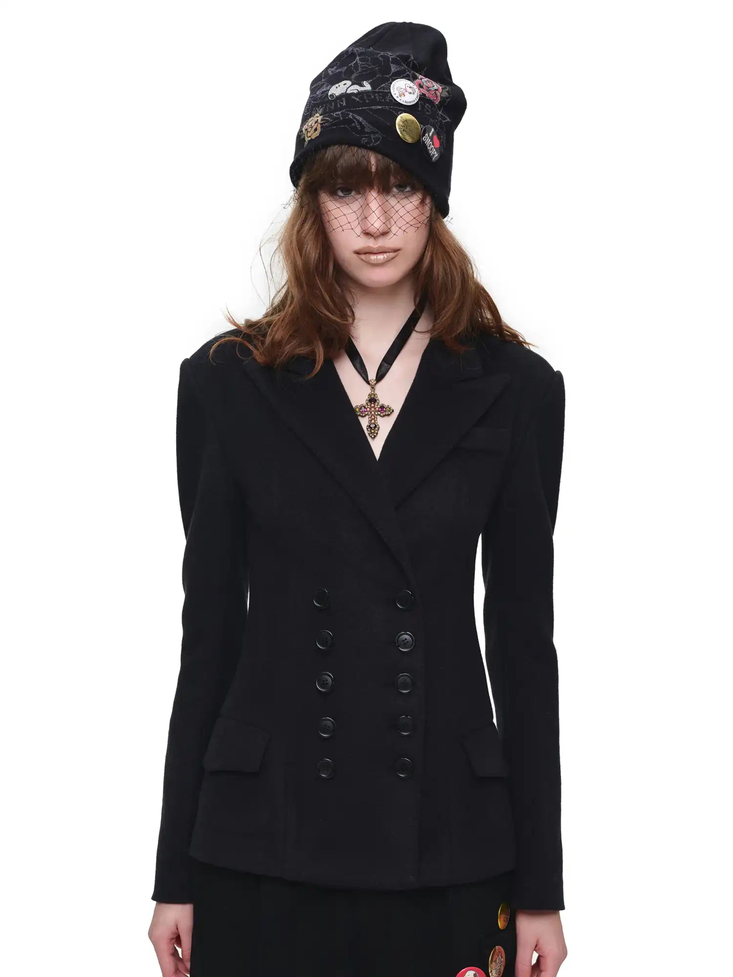 1Jinn Studio Street Style Black Double-Breasted Peplum Blazer | Canton Collective