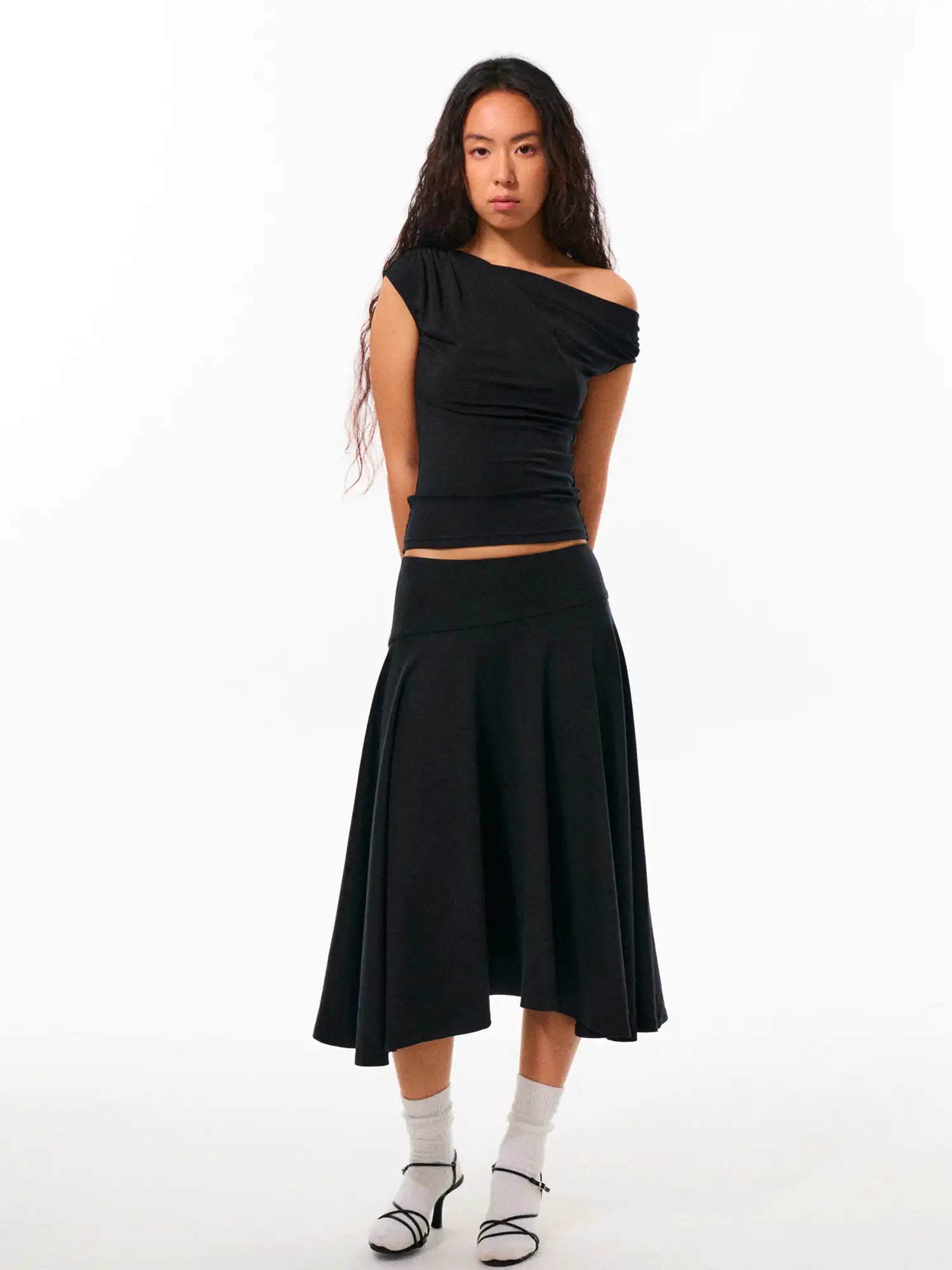 FirstFloor Stretchy Pleated Midi Skirt | Canton Collective
