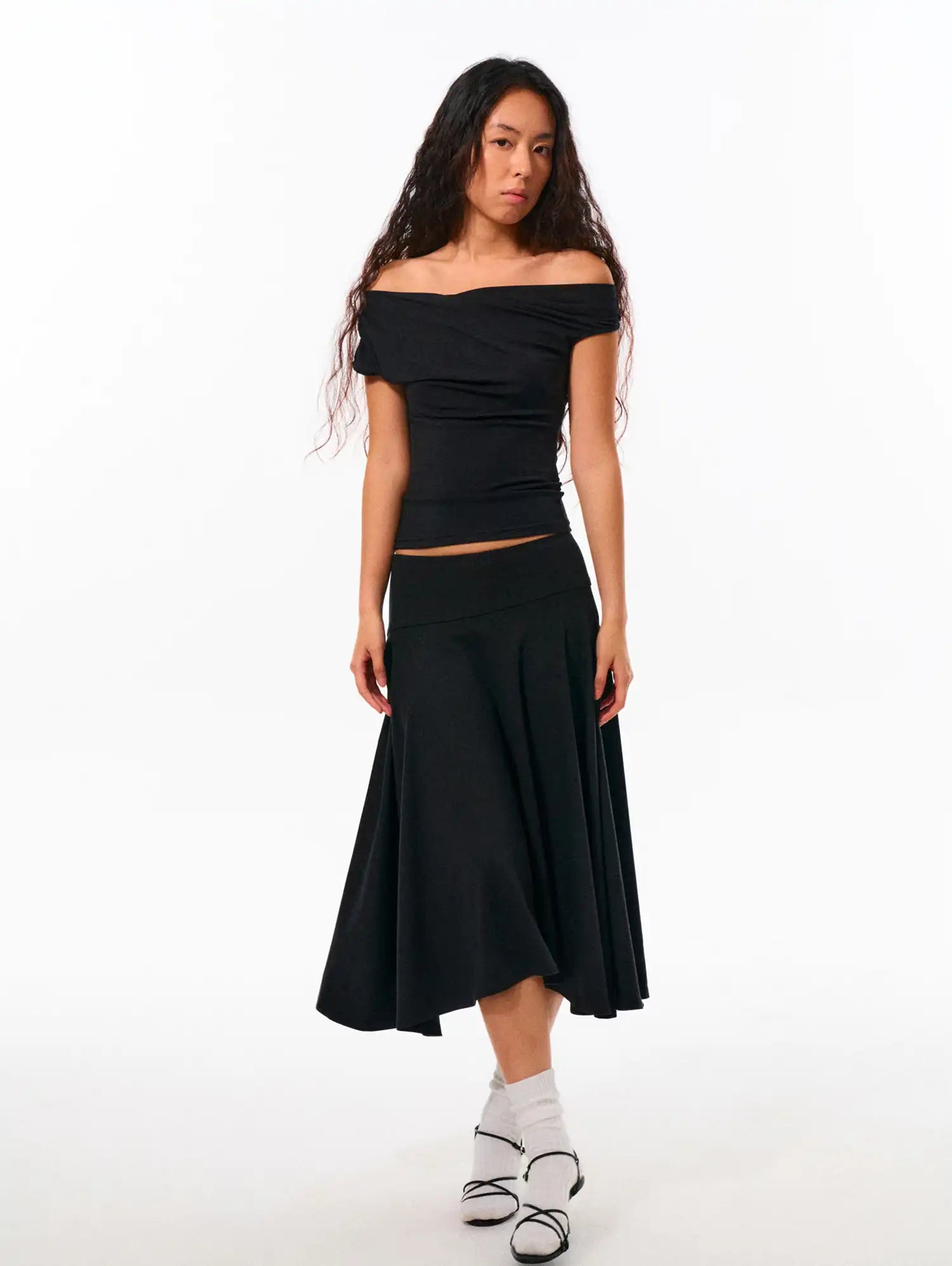 FirstFloor Stretchy Pleated Midi Skirt | Canton Collective