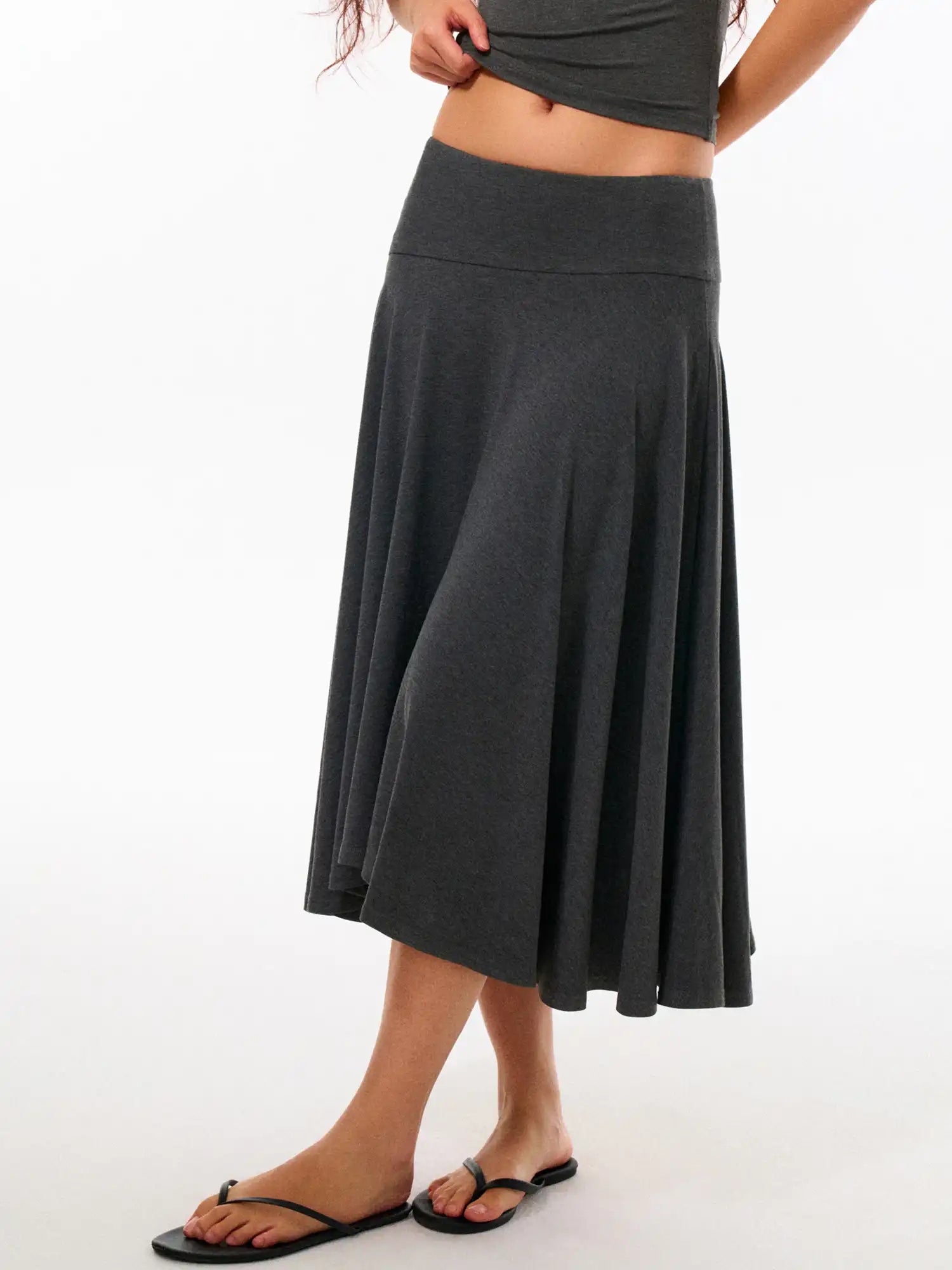 FirstFloor Stretchy Pleated Midi Skirt | Canton Collective