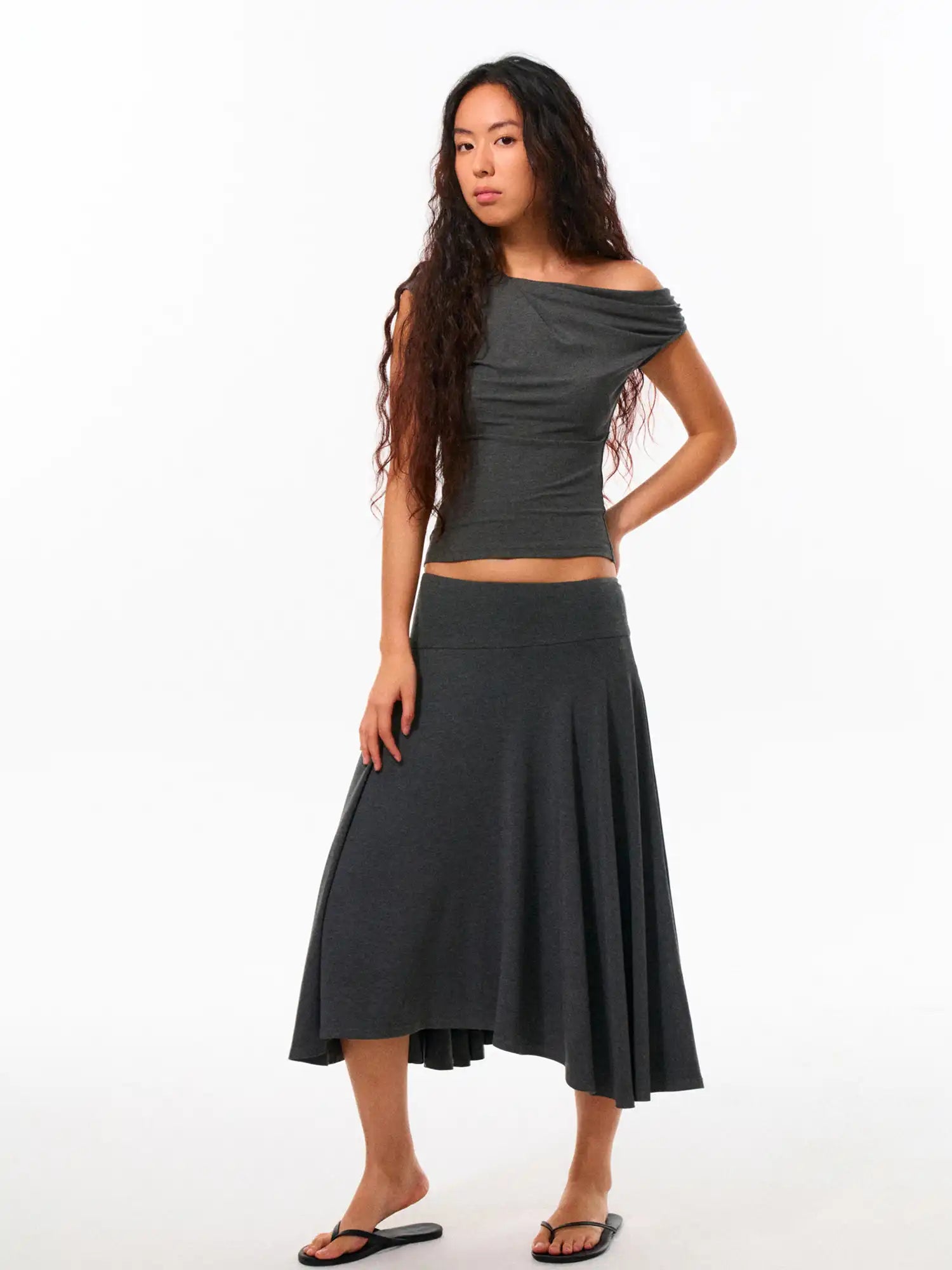 FirstFloor Stretchy Pleated Midi Skirt | Canton Collective
