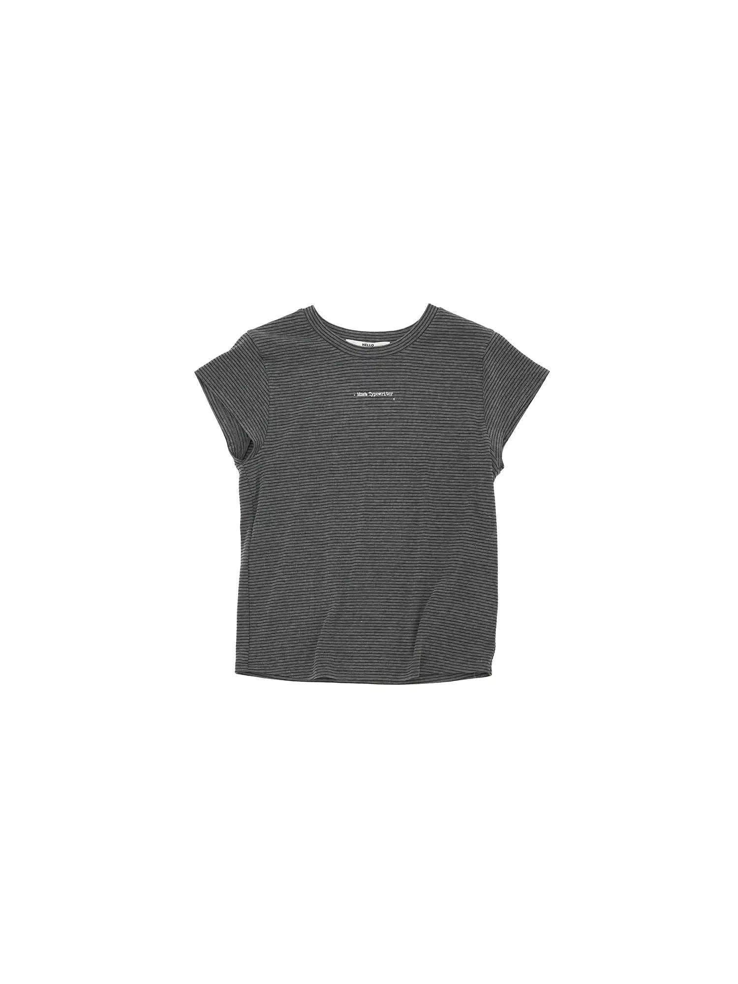 CantonCollective Design Stripe Fitted Crop Cap Sleeve Tee | Canton Collective