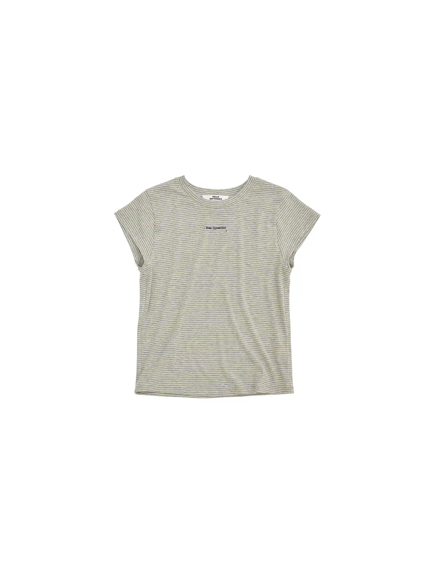 CantonCollective Design Stripe Fitted Crop Cap Sleeve Tee | Canton Collective