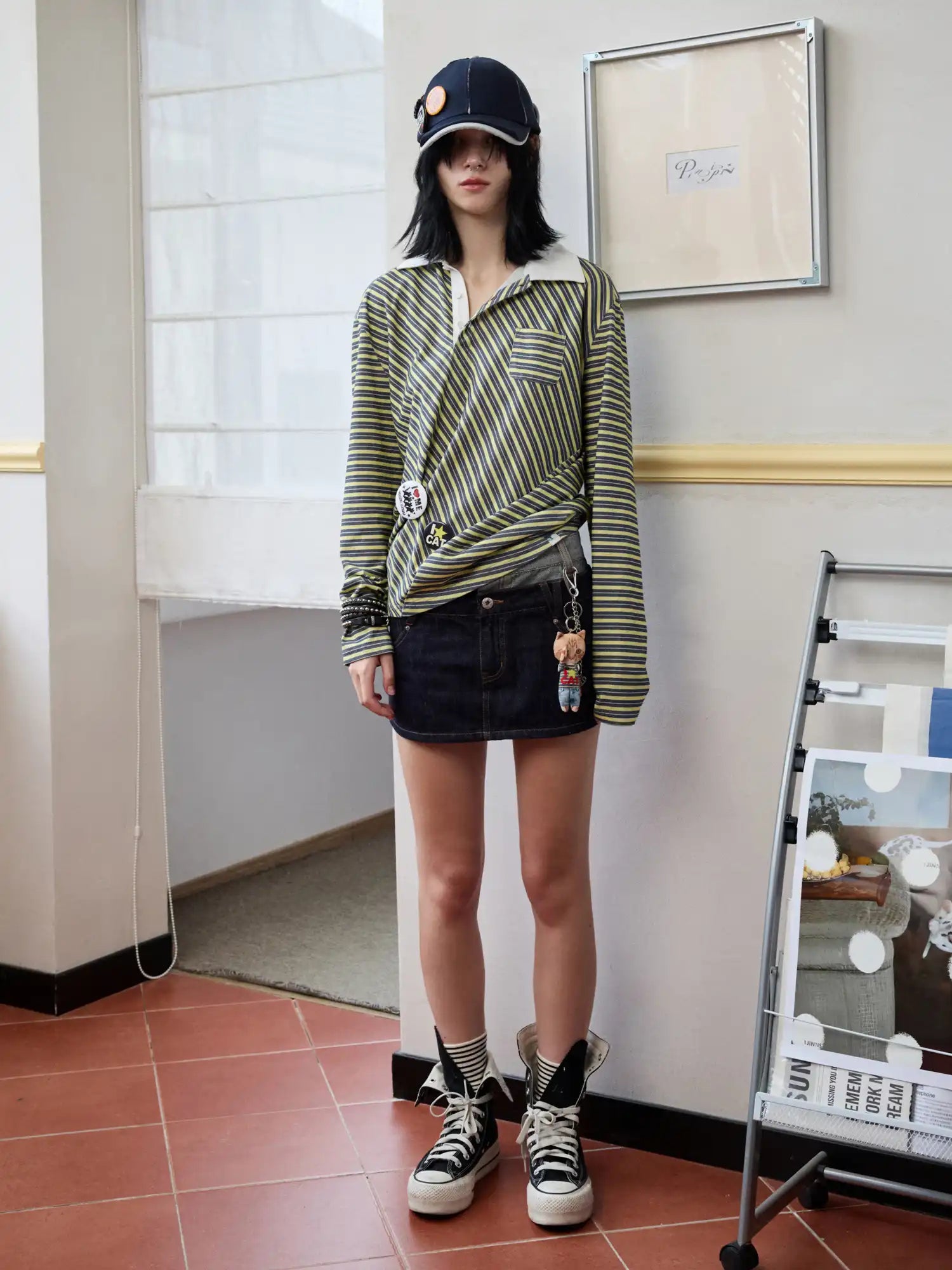 1Jinn Studio Stripe Henry Neck Polo Shirt | Canton Collective