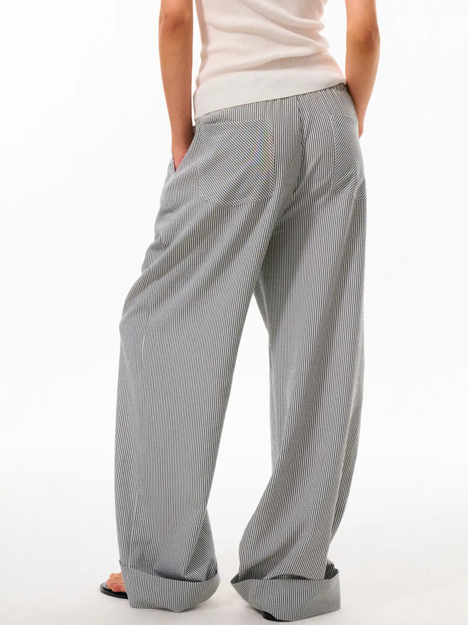 FirstFloor Striped Elastic Waist Wide-Leg Pants | Canton Collective