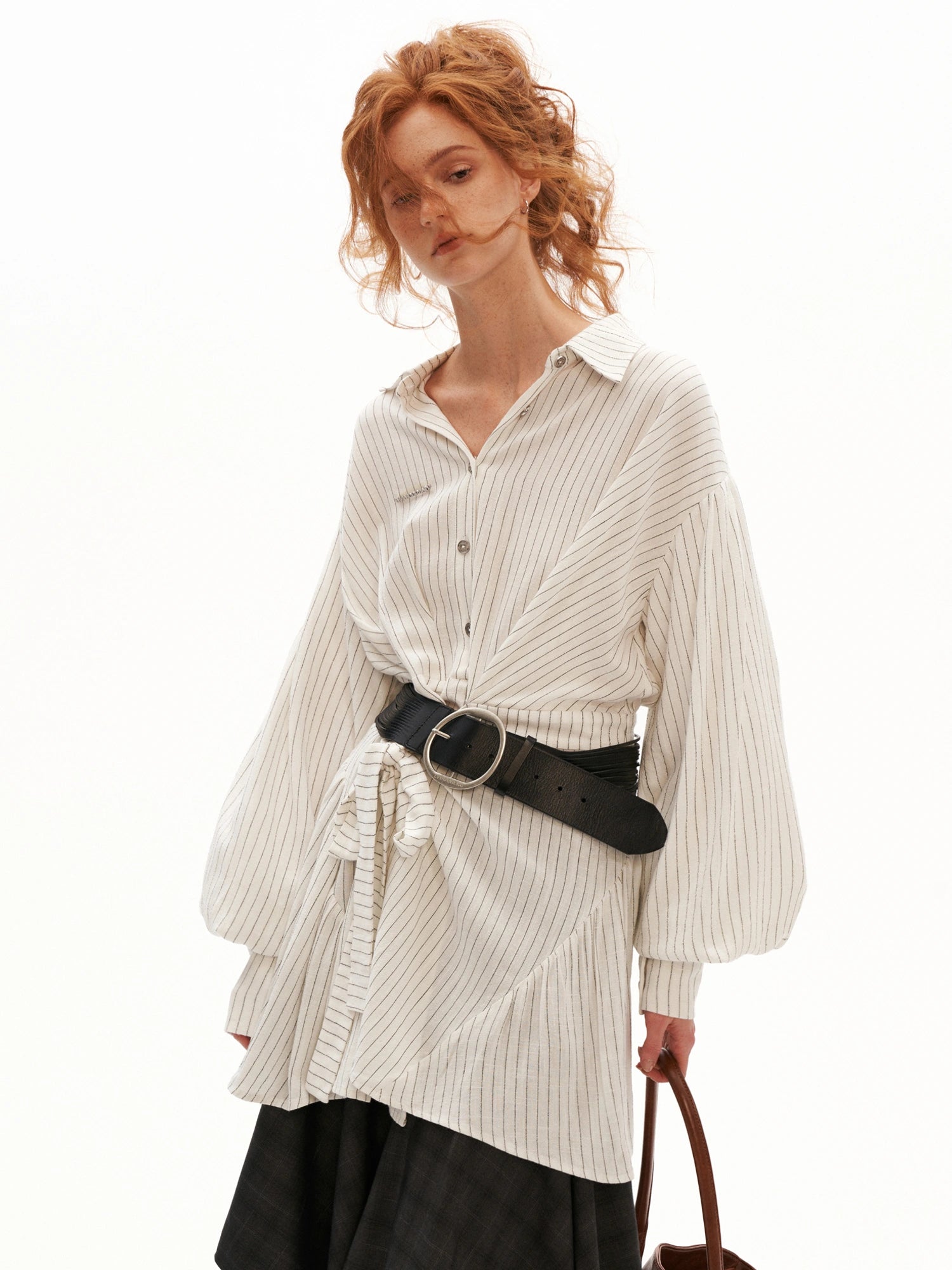 MAMC Striped Longline Tie-Waist Y2K Shirt | Canton Collective