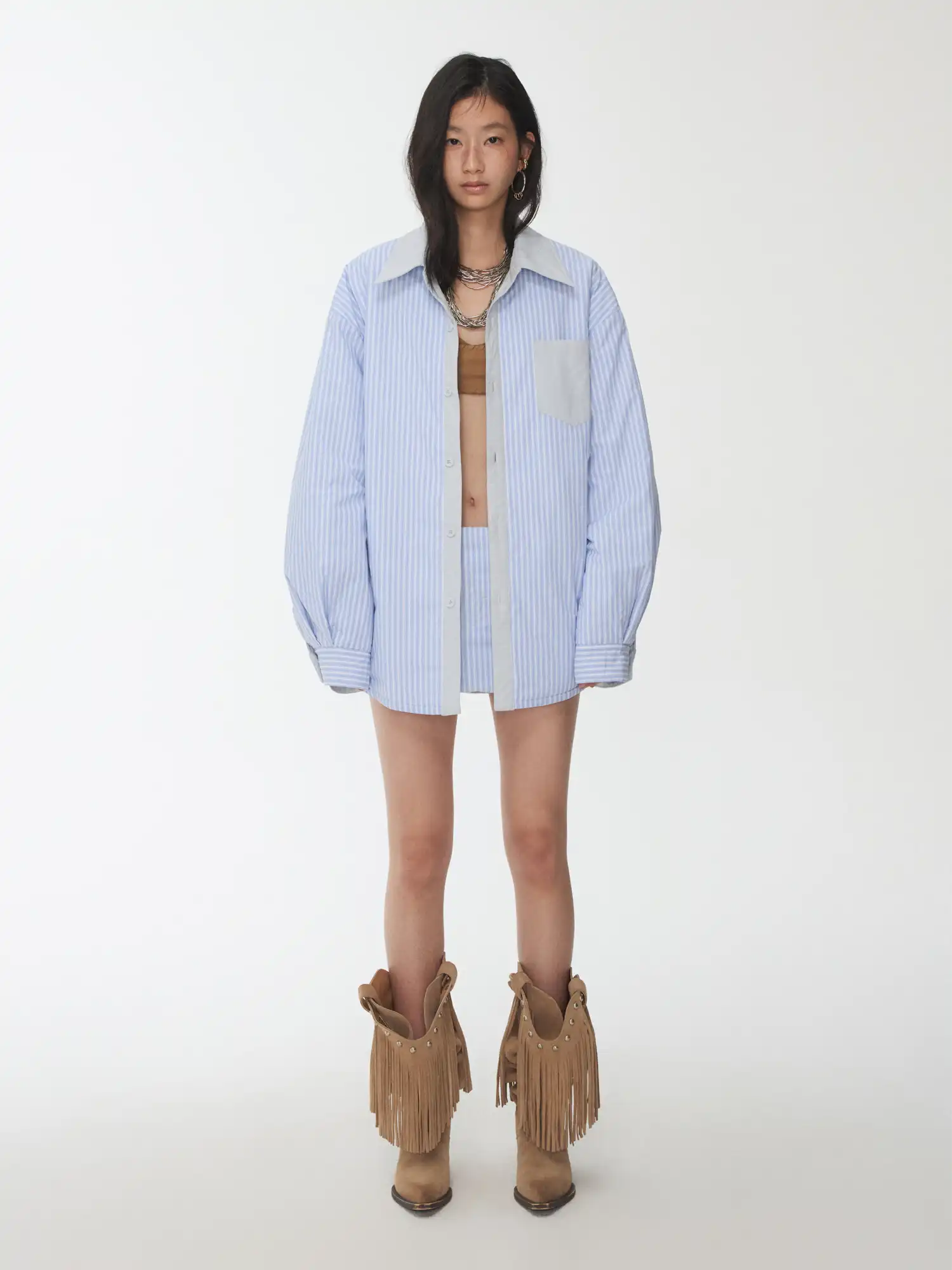 1Jinn Studio Striped Quilted Mini Skirt | Canton Collective