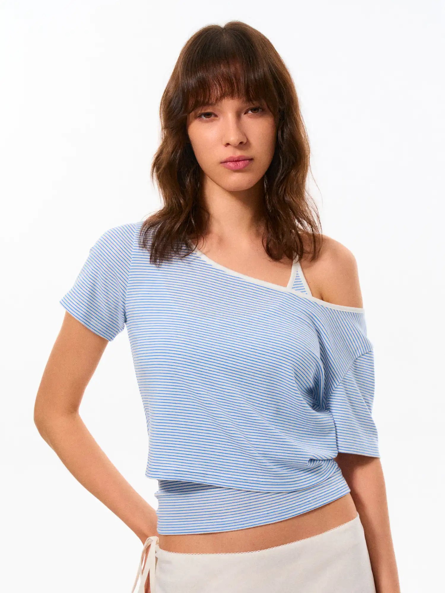 FirstFloor Striped Slouchy Off-Shoulder Top | Canton Collective