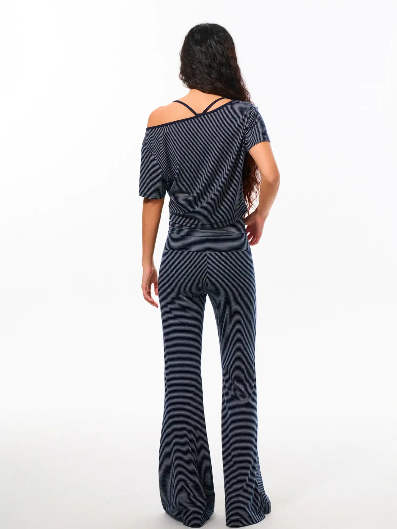 FirstFloor Striped Slouchy Off-Shoulder Top | Canton Collective