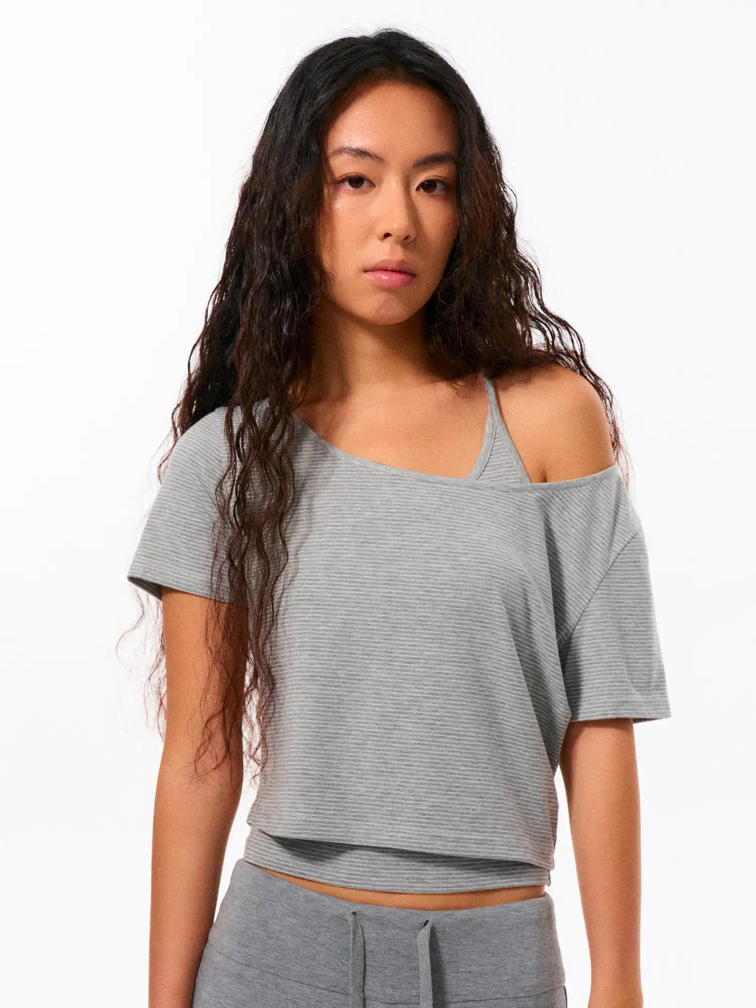 FirstFloor Striped Slouchy Off-Shoulder Top | Canton Collective