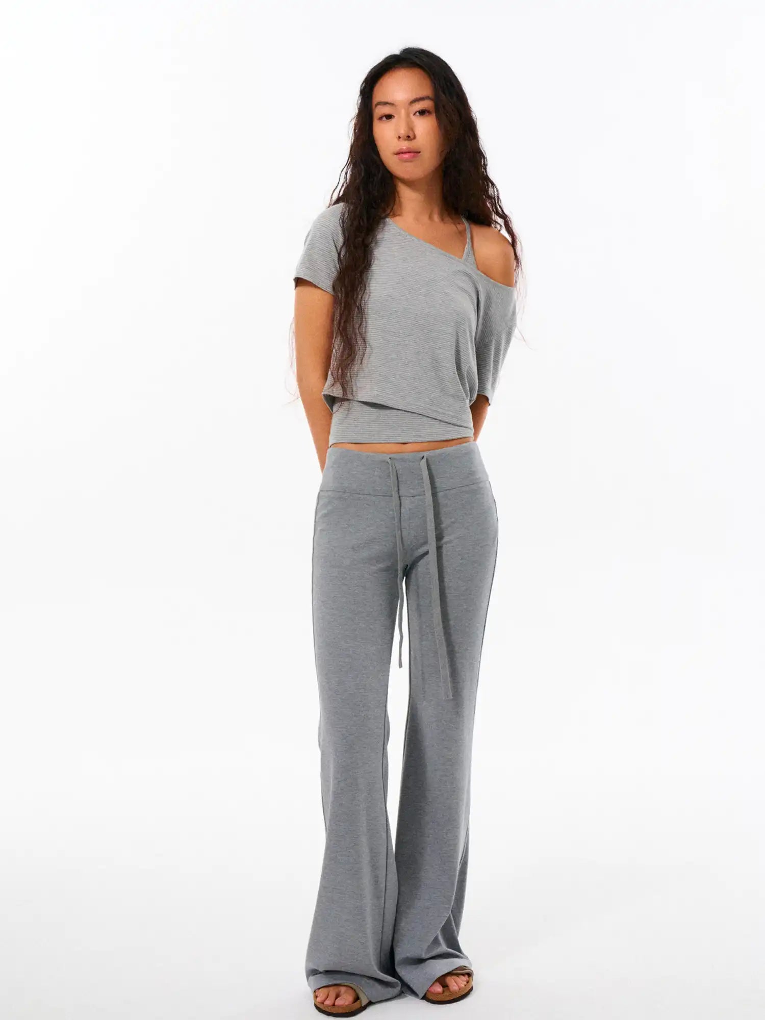FirstFloor Striped Slouchy Off-Shoulder Top | Canton Collective