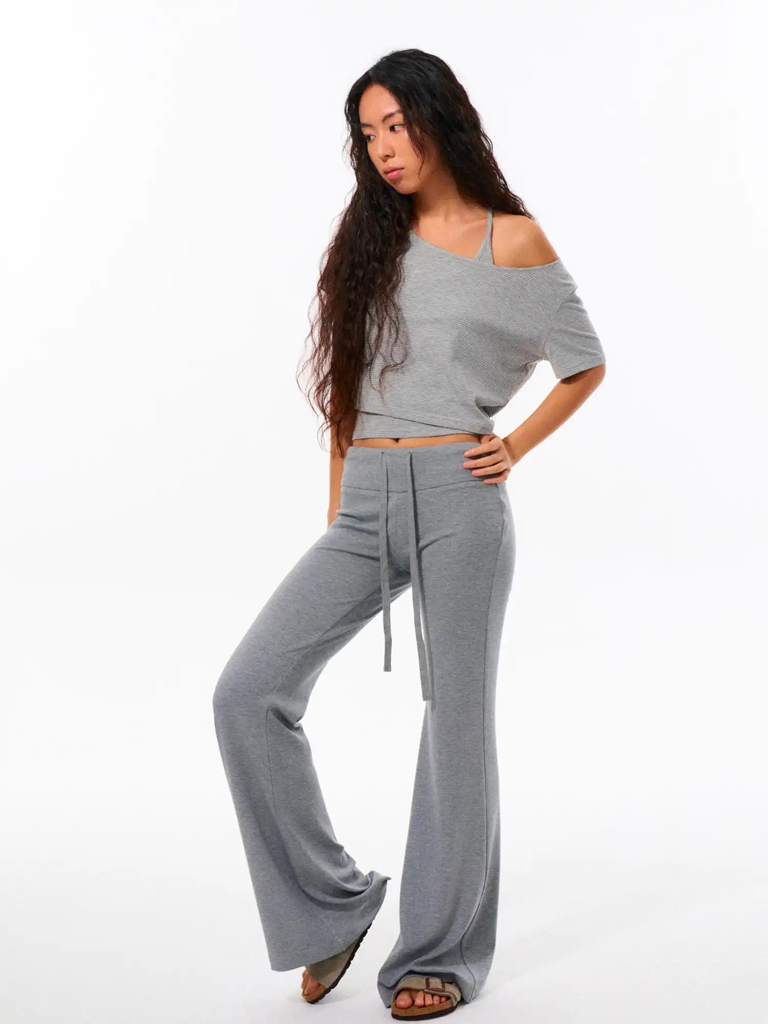 FirstFloor Striped Slouchy Off-Shoulder Top | Canton Collective