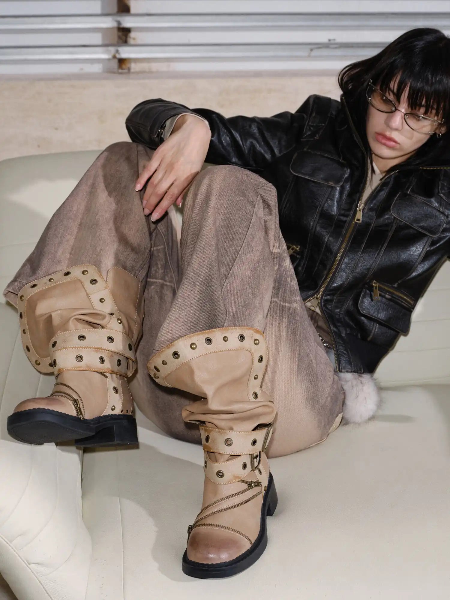 2th Desire Studded Slouch Boots | Canton Collective