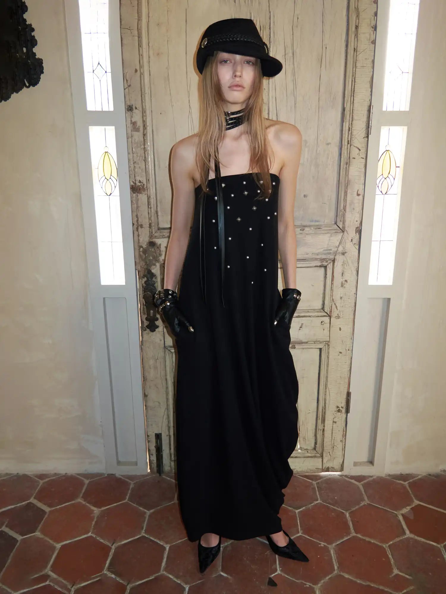 1Jinn Studio Studded Tulip Hem Strapless Maxi Dress | Canton Collective