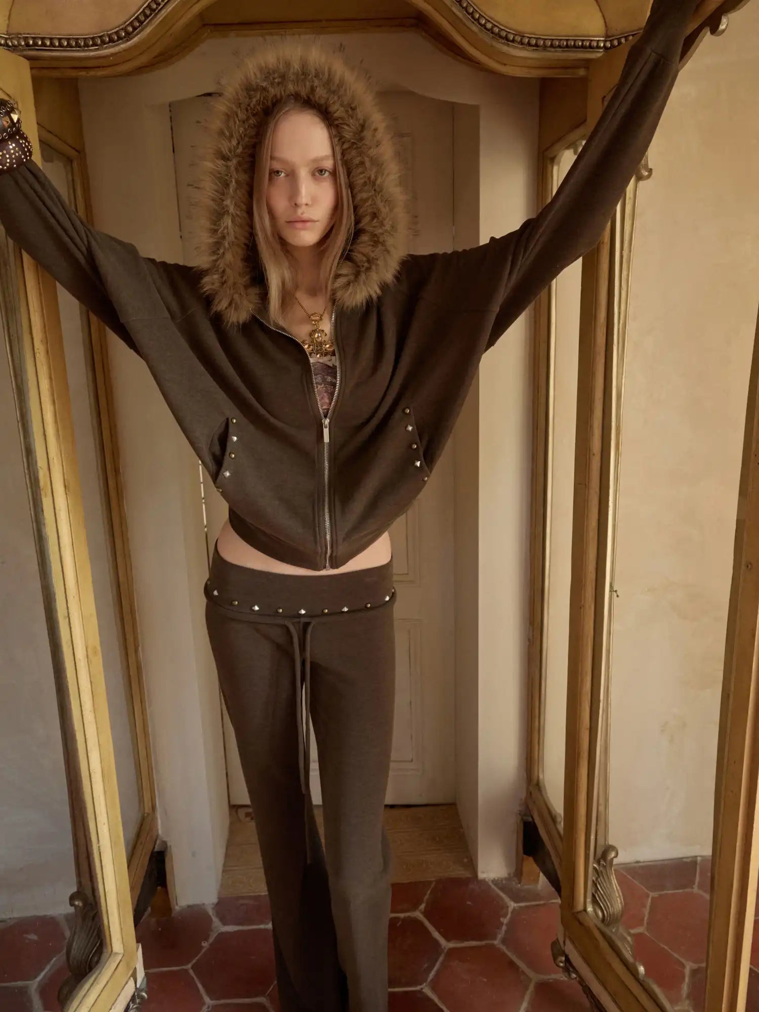 1Jinn Studio Studded Waistband Slight Flare Leggings | Canton Collective