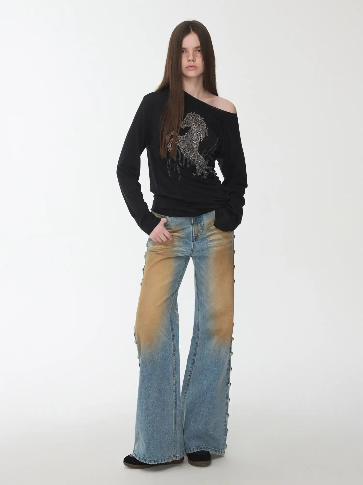 1Jinn Studio Studded off-shoulder Top | Canton Collective