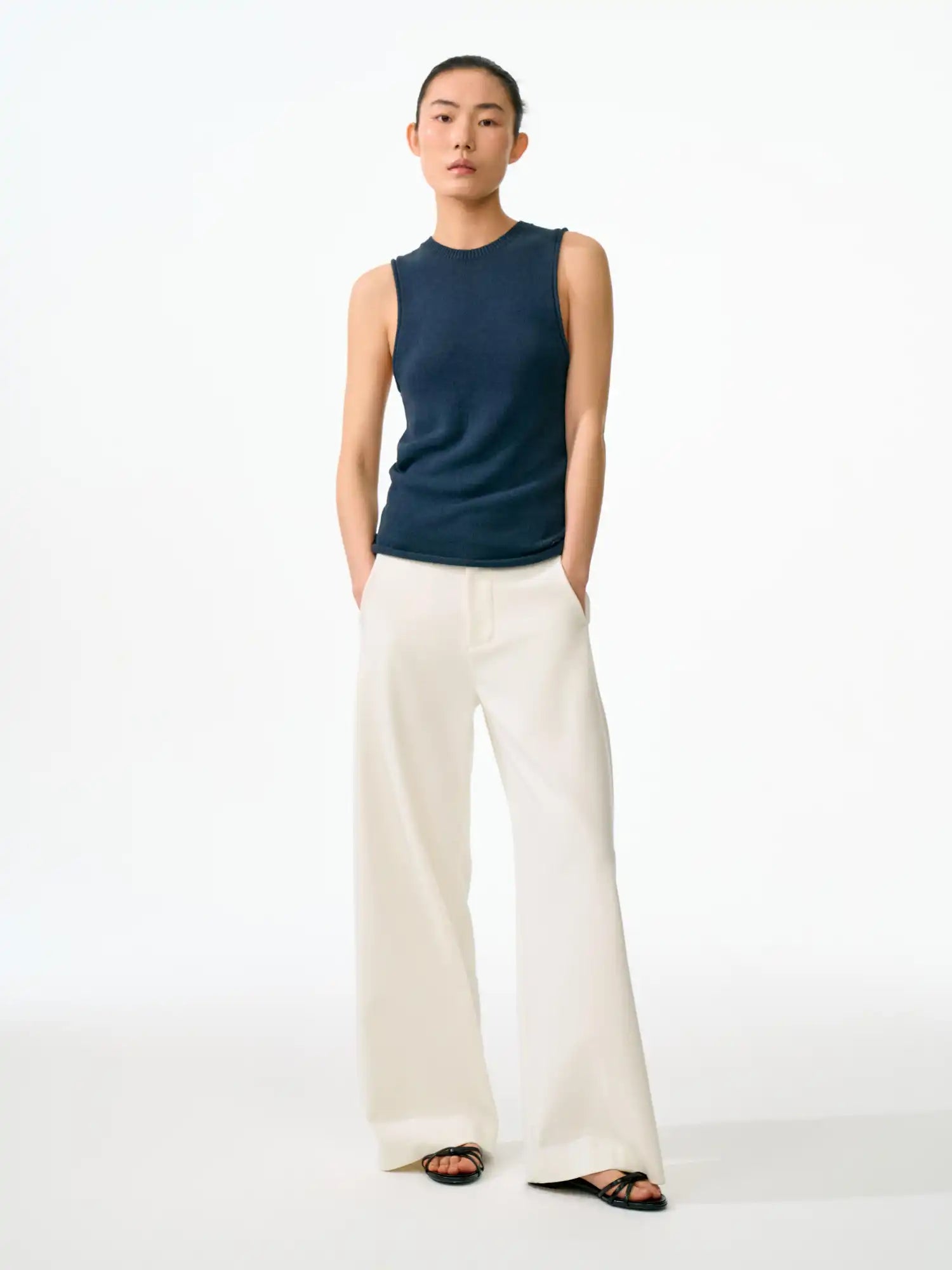 FirstFloor Stylish Linen Rolled-Edge Chunky Tank Top | Canton Collective