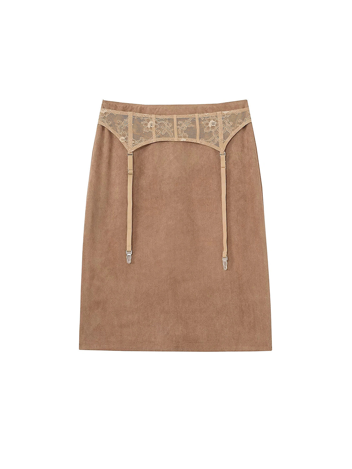 Deleteex Suede-Look Lace Pencil Skirt | Canton Collective